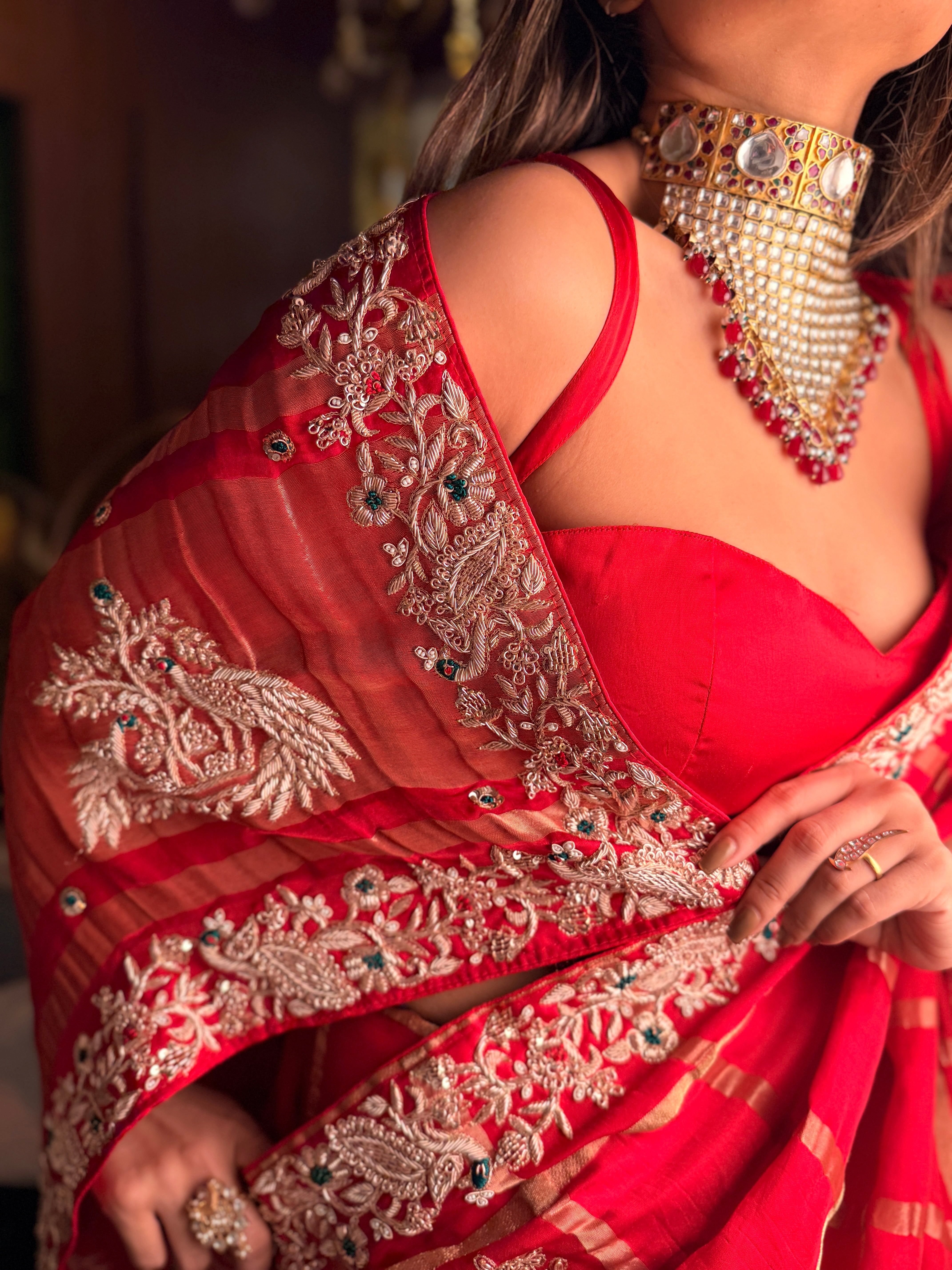 Sindoori shringar Saree