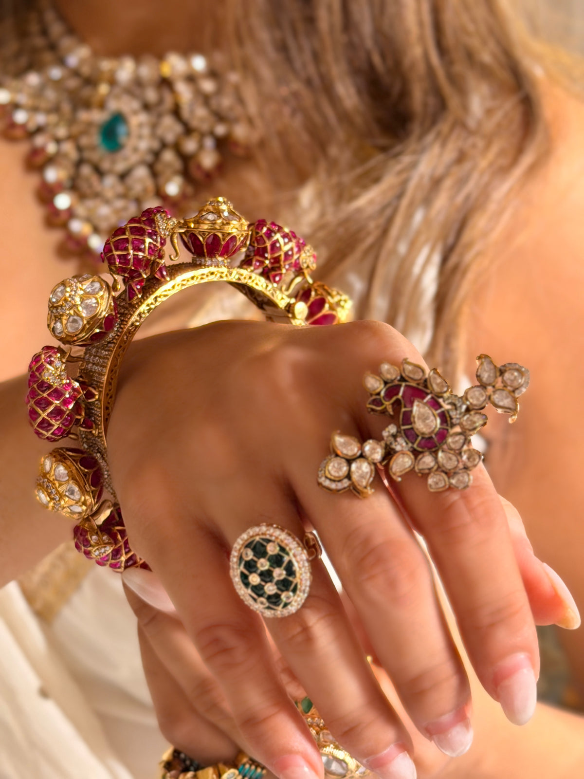 Mihika Ruby Gold Polki Bangle