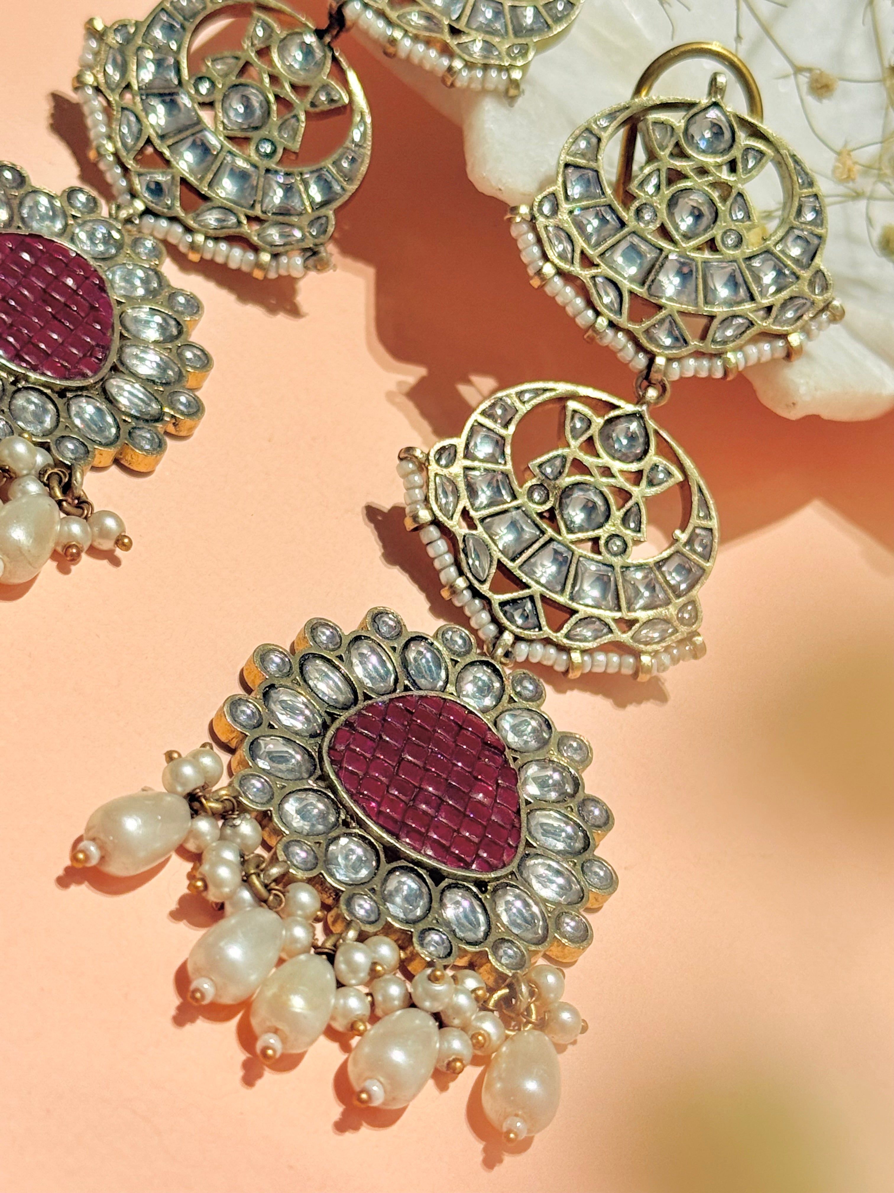 Sundari Ruby-polki layered Dangler