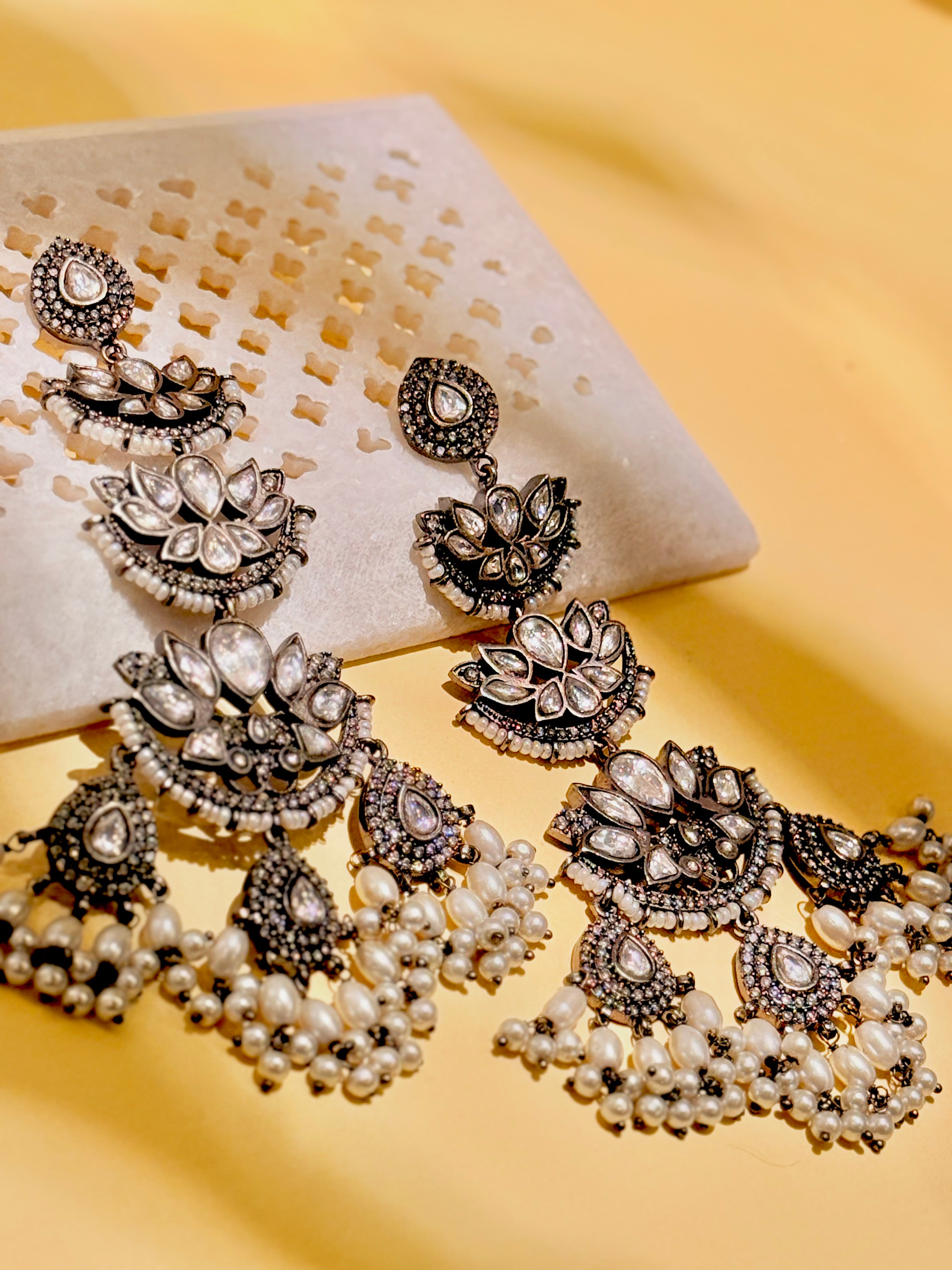 Kamli lotus layered earring