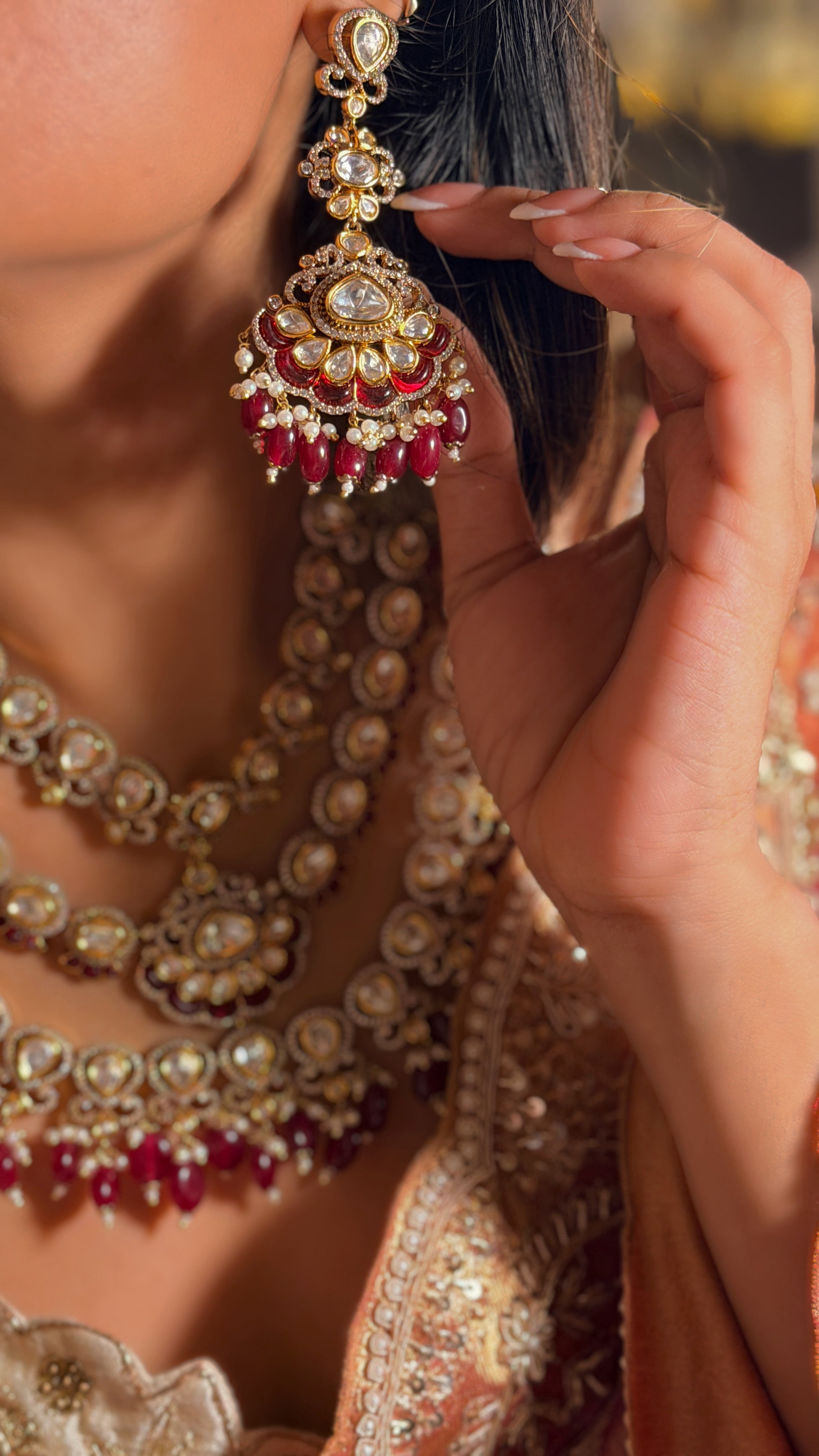 Shreema Leheriya Necklace -Ruby