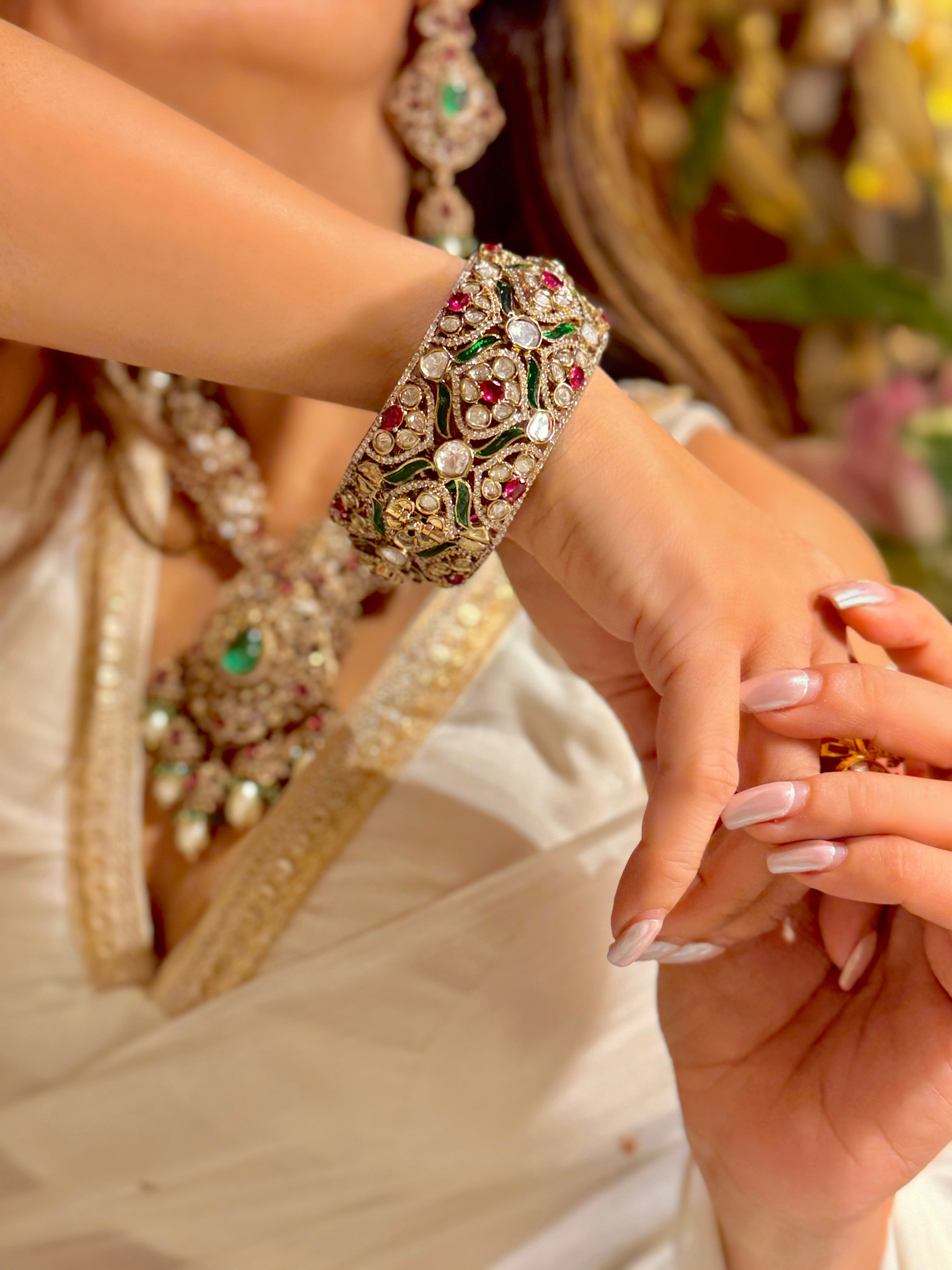Stuti Ruby-Emerald Bangle