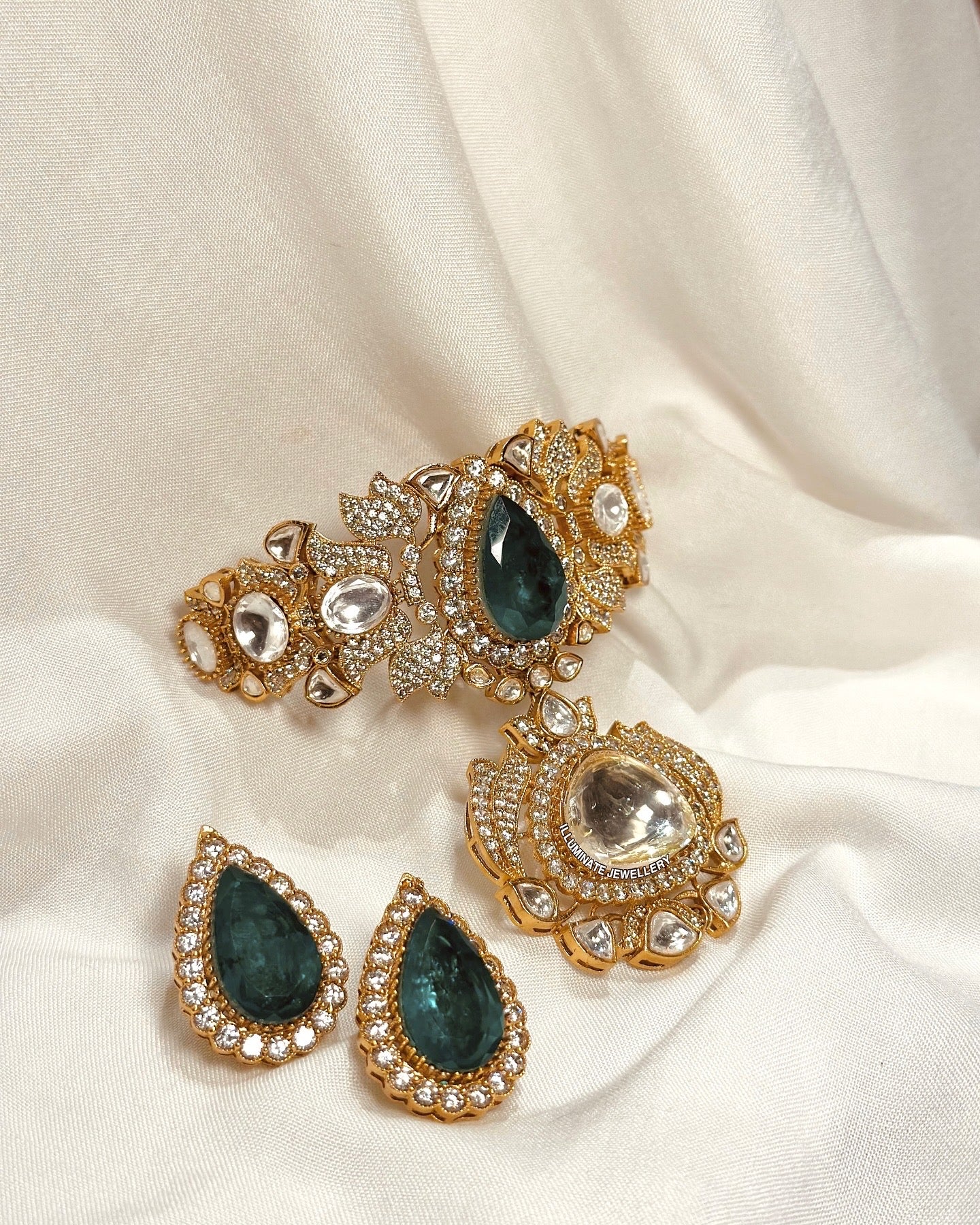 Lotus Emerald Drop Choker