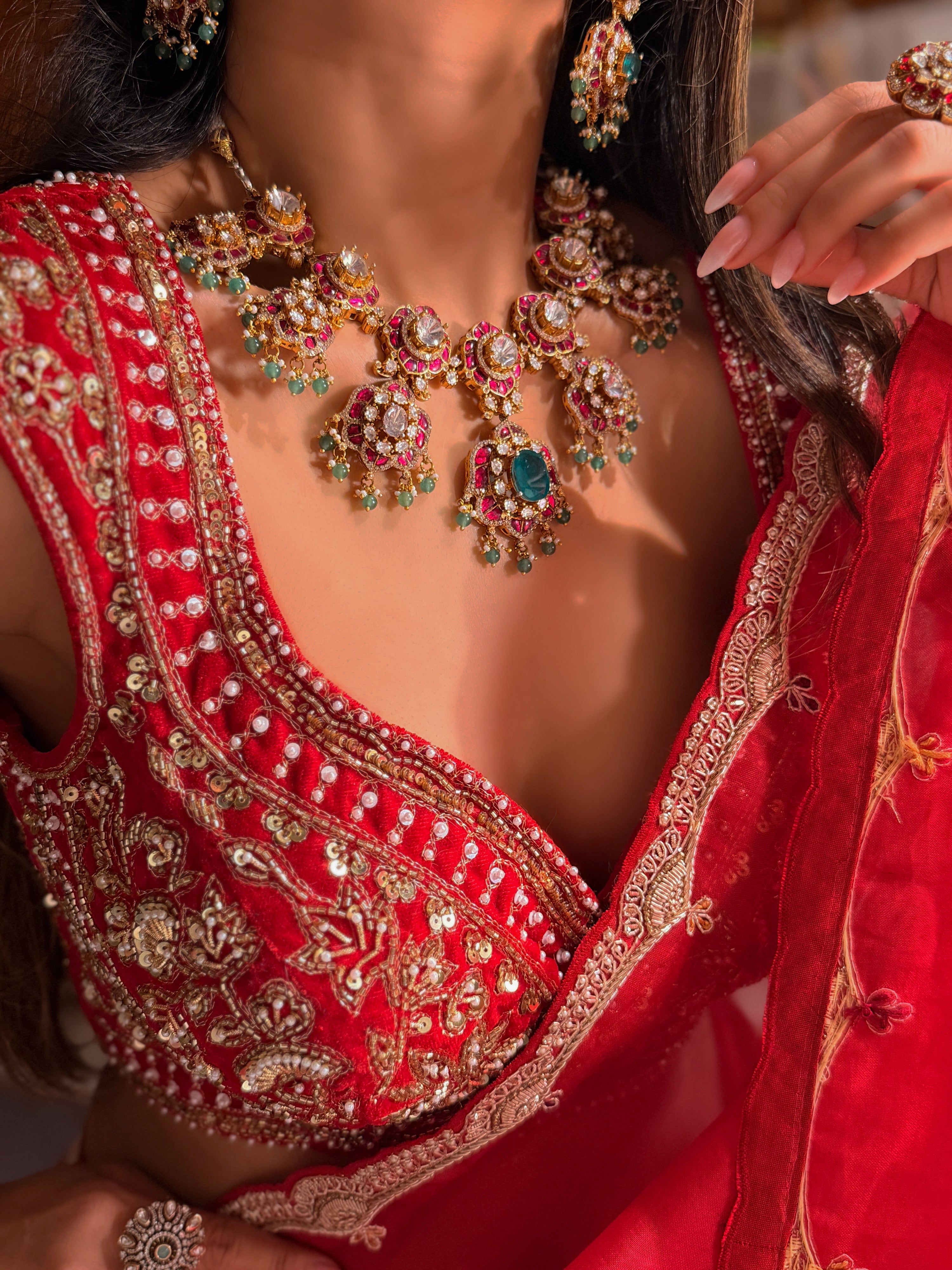 Piroee polki-Jadau Necklace