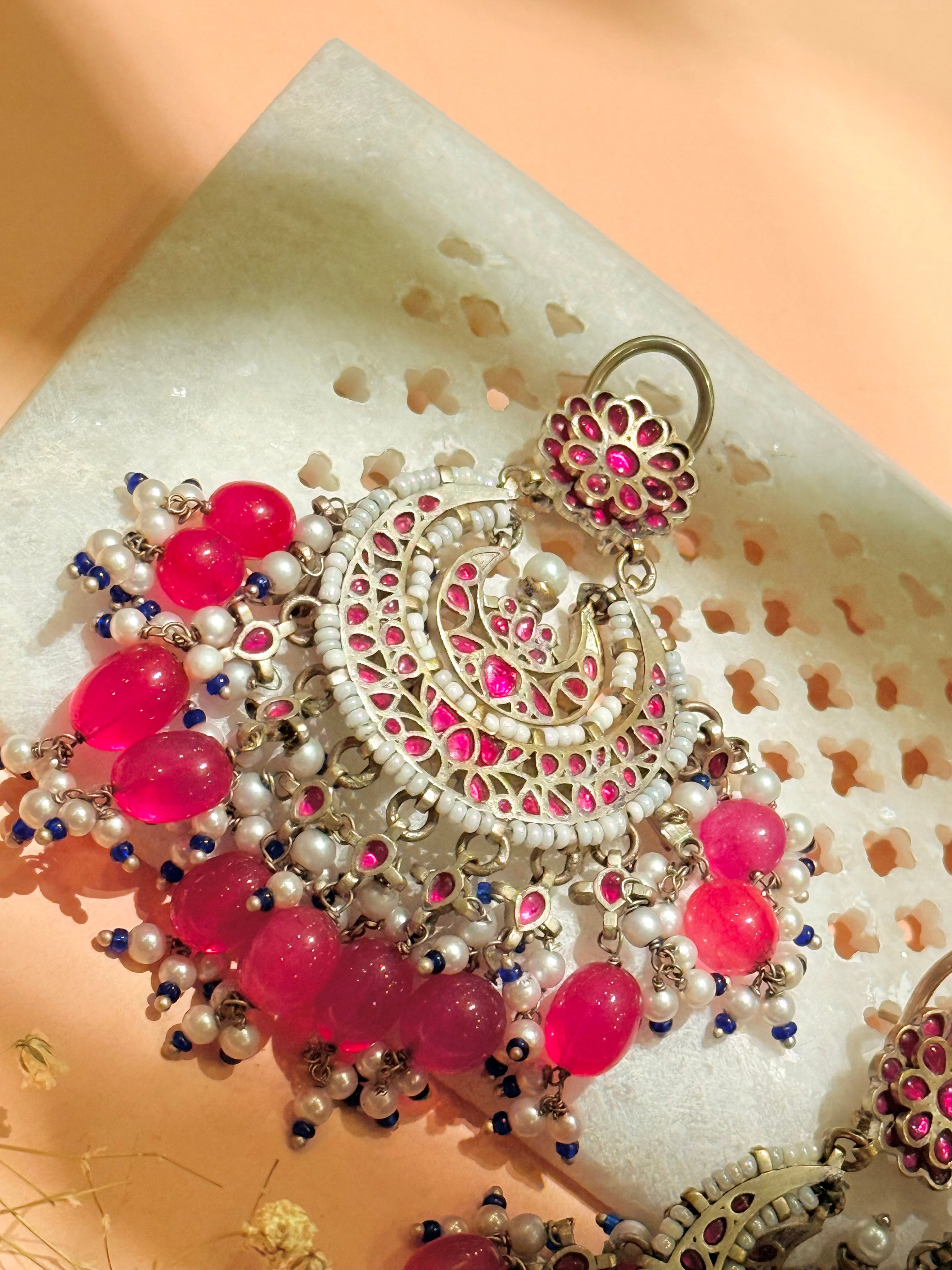 Ruby phool Chandbali - MAHIRA