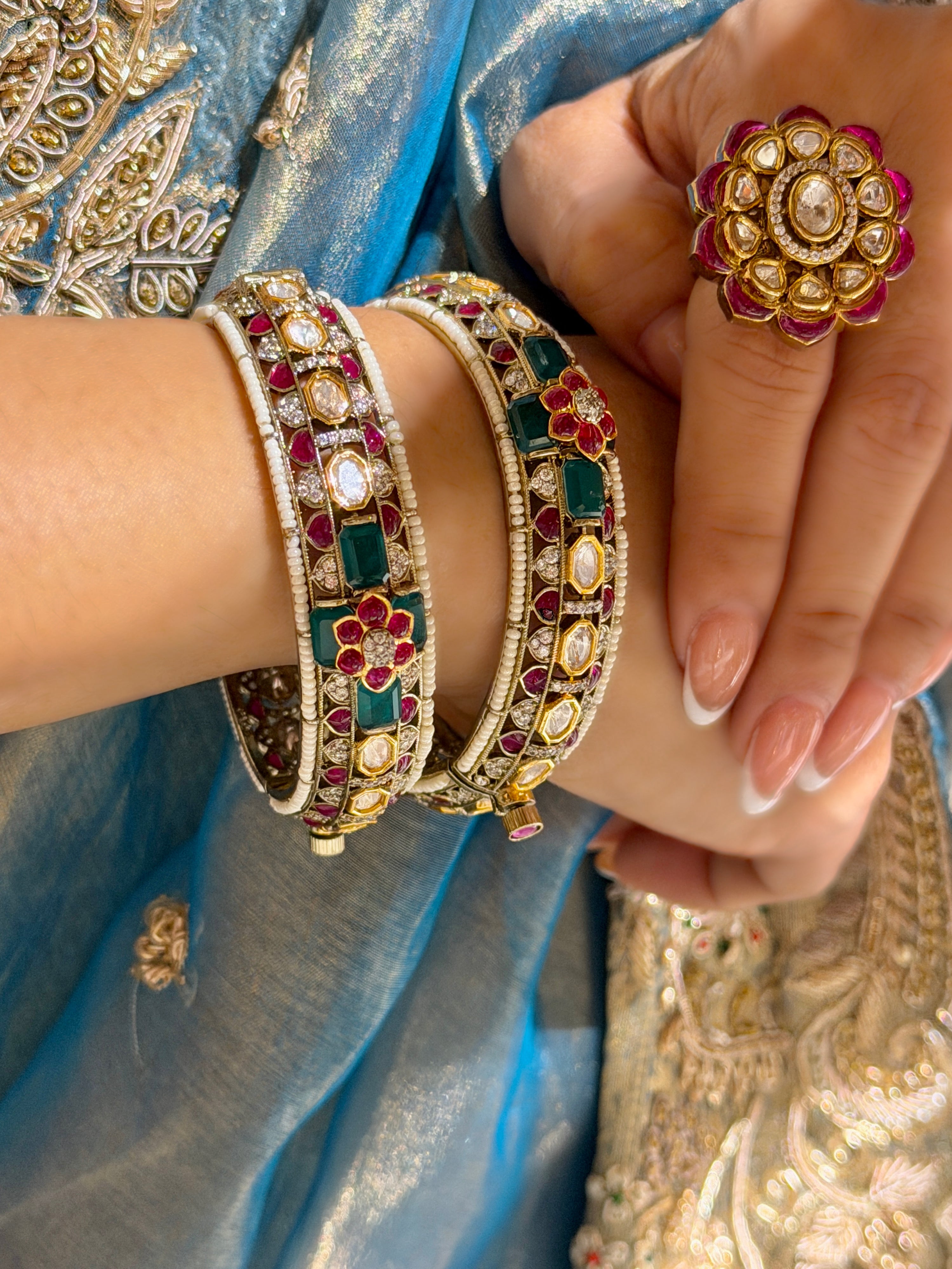 Mithila Ruby-Emerald Bangle