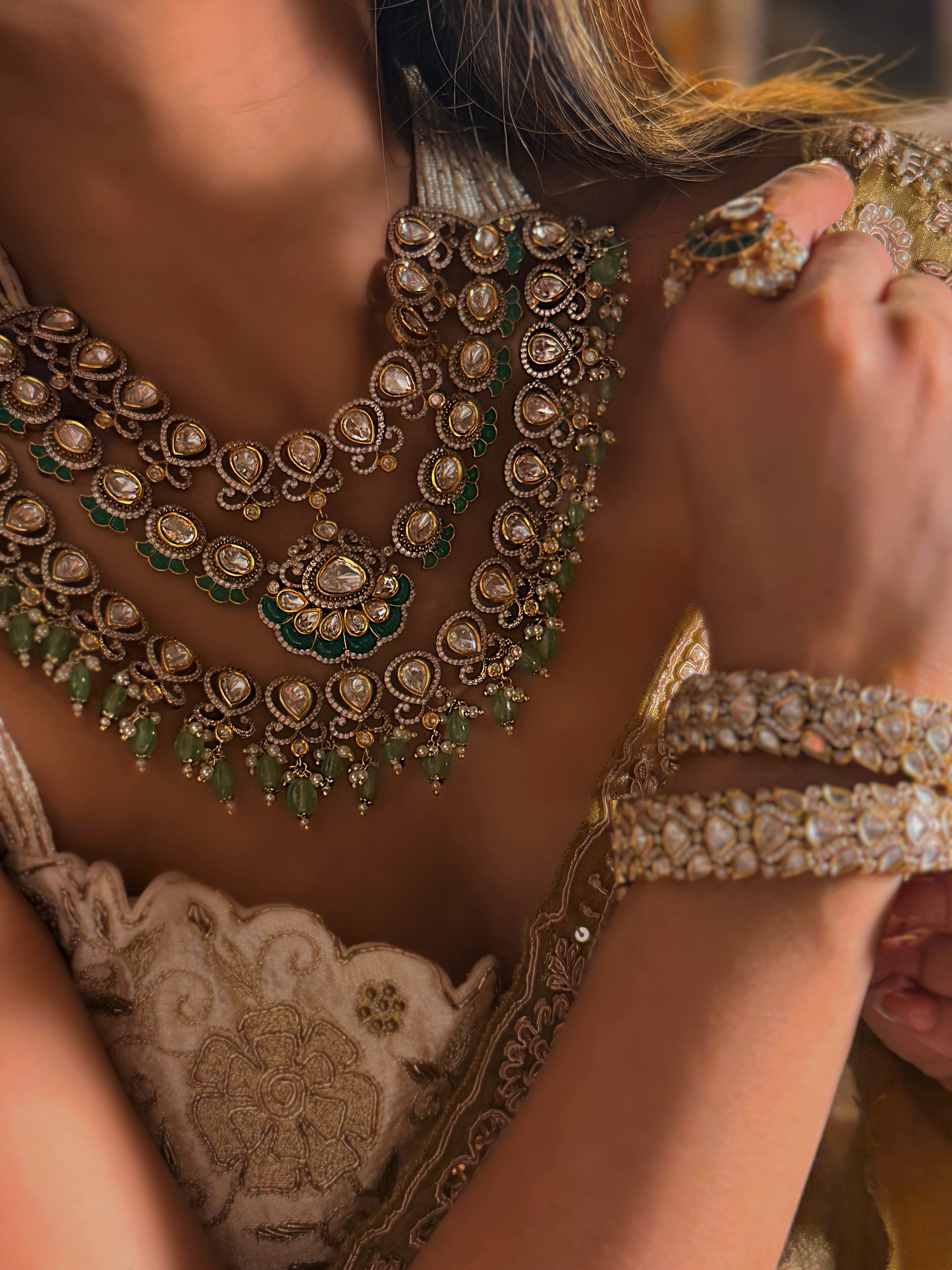Shreema leheriya Haar - Emerald