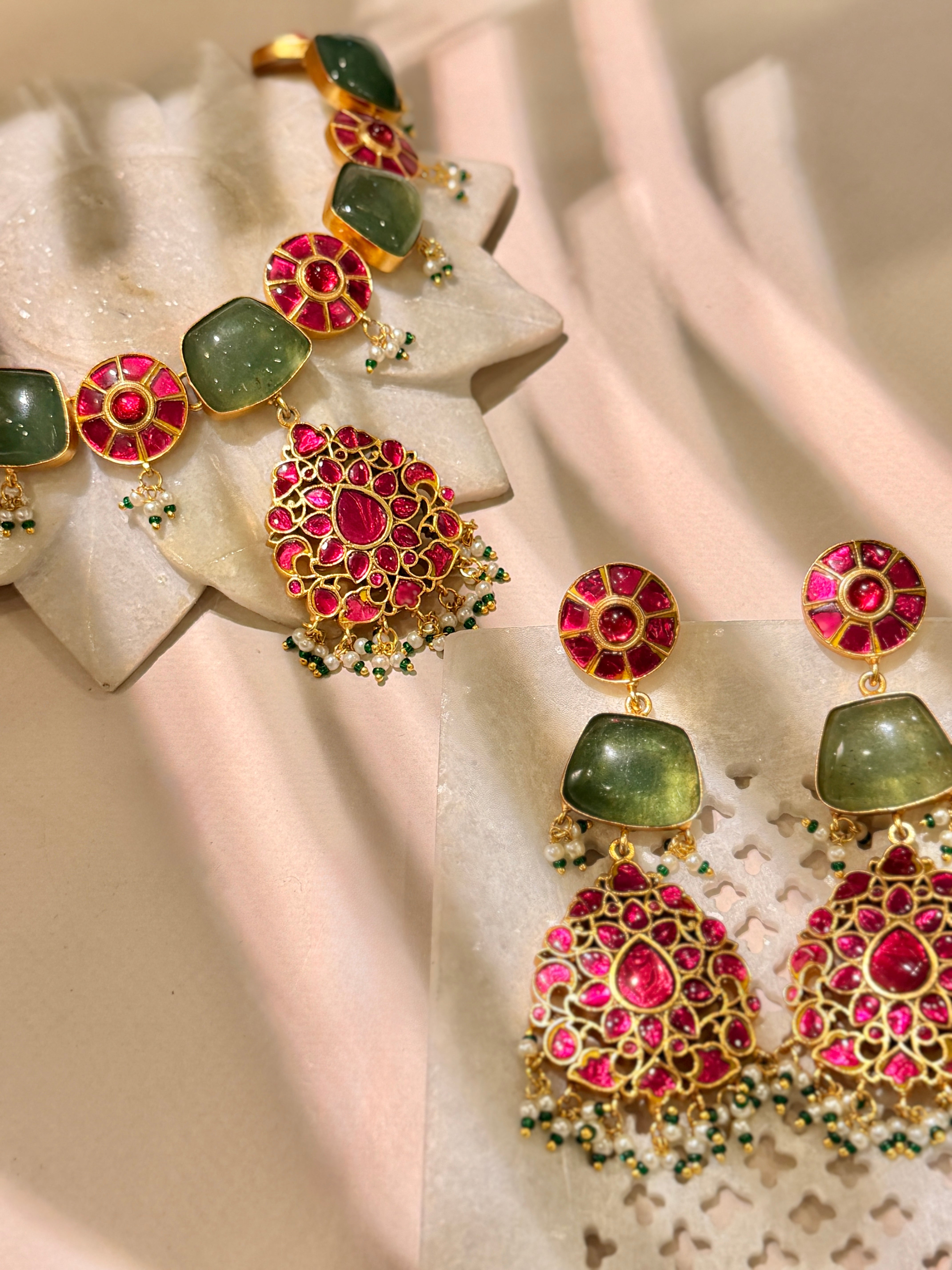 Hara Kundan jadau Necklace