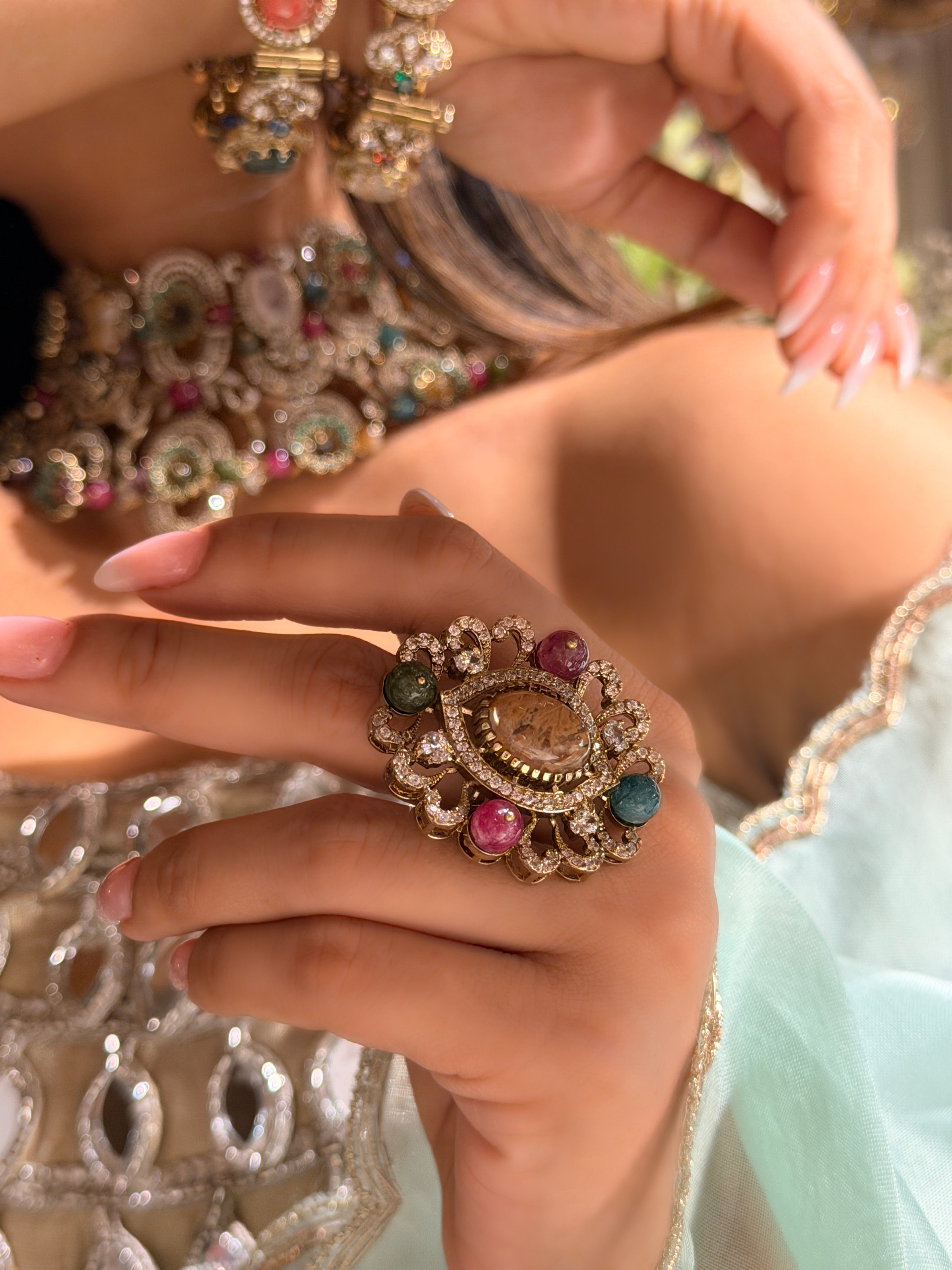 Elizabeth Amber Luminous Ring