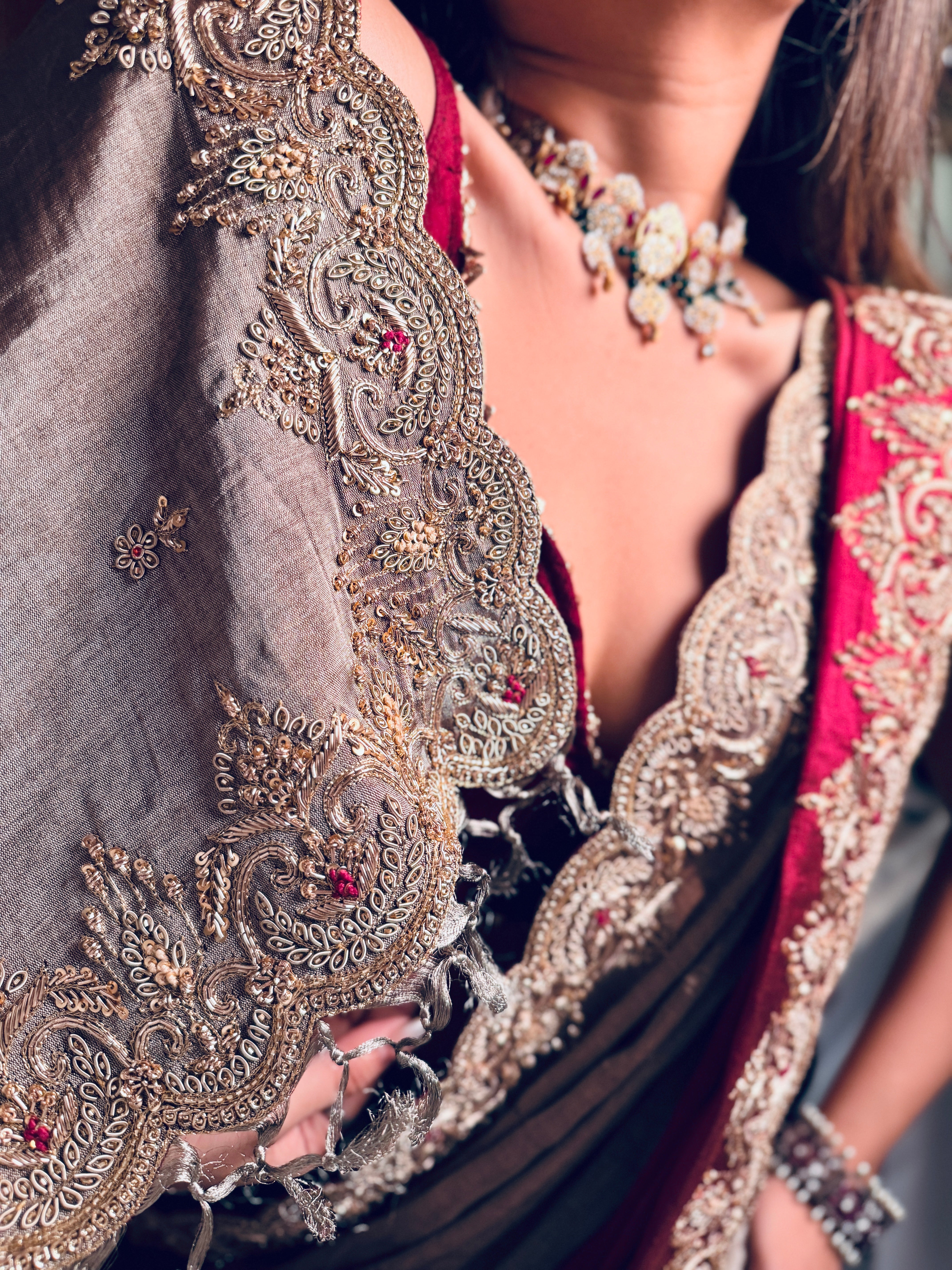 Abroo classic Tissue Zardosi Saree