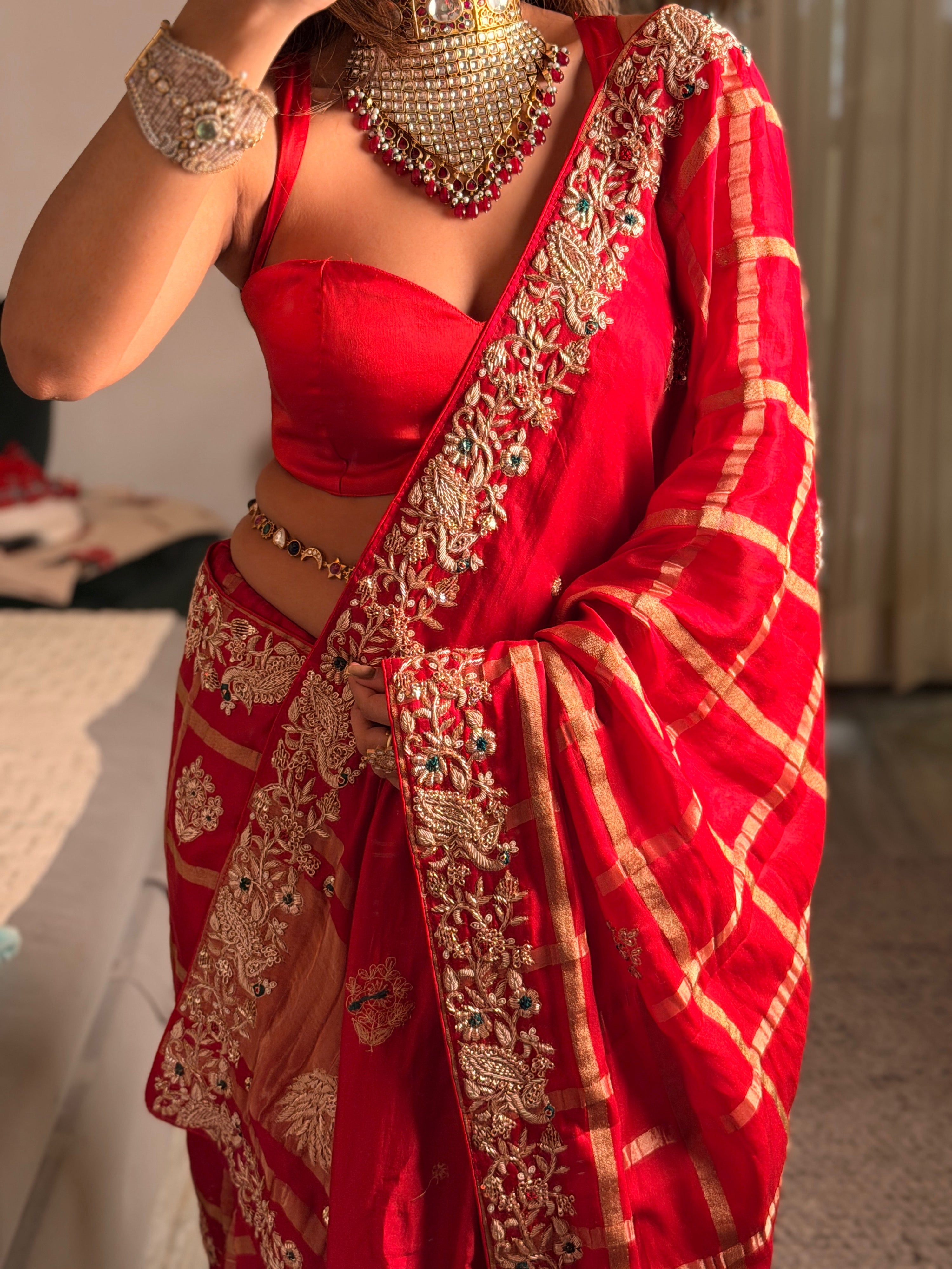 Sindoori shringar Saree