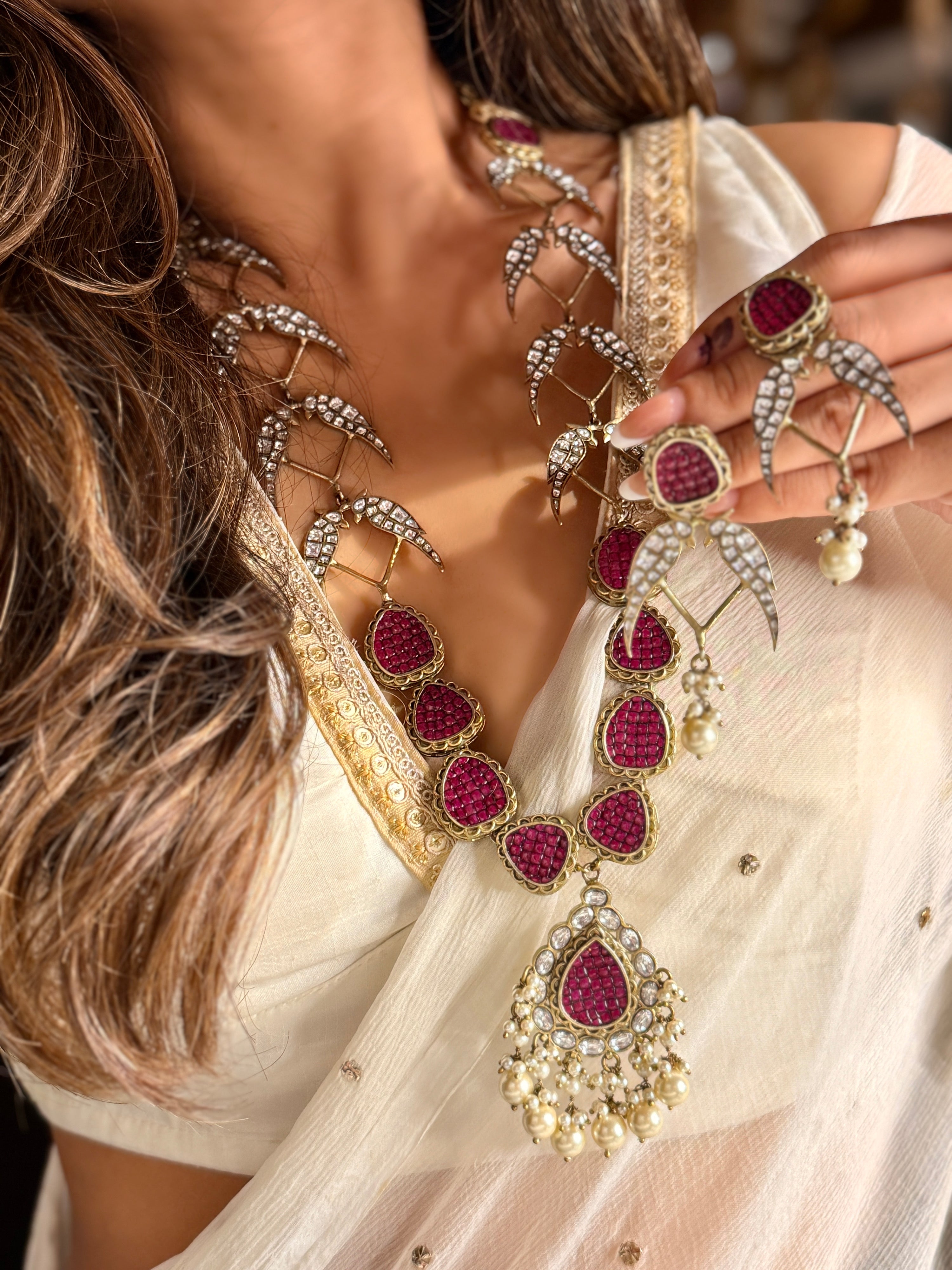 Crimson Aviara Necklace- Mahira