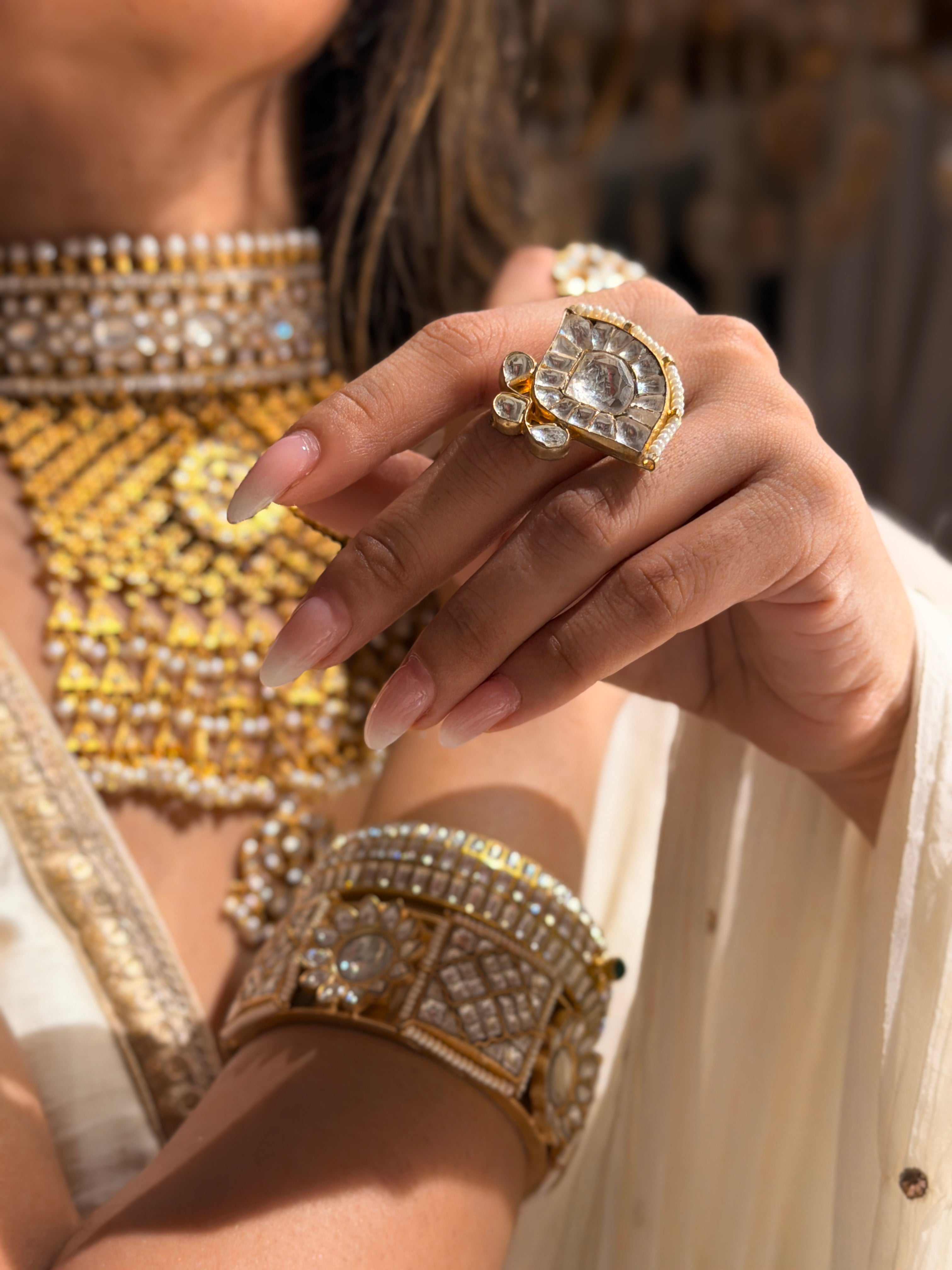 Tridha Kundan Ring