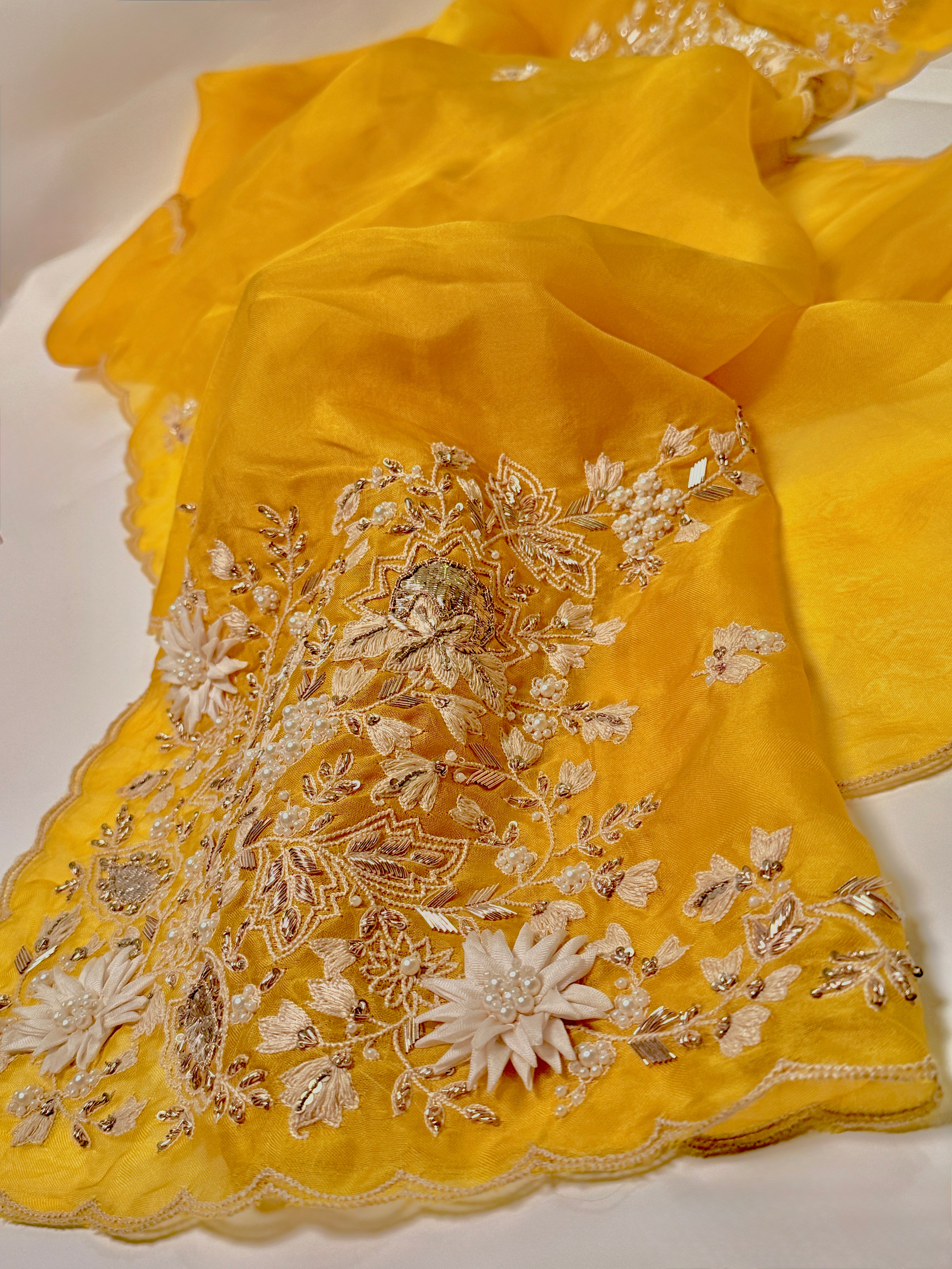 Sunshine Mukaish pure organza