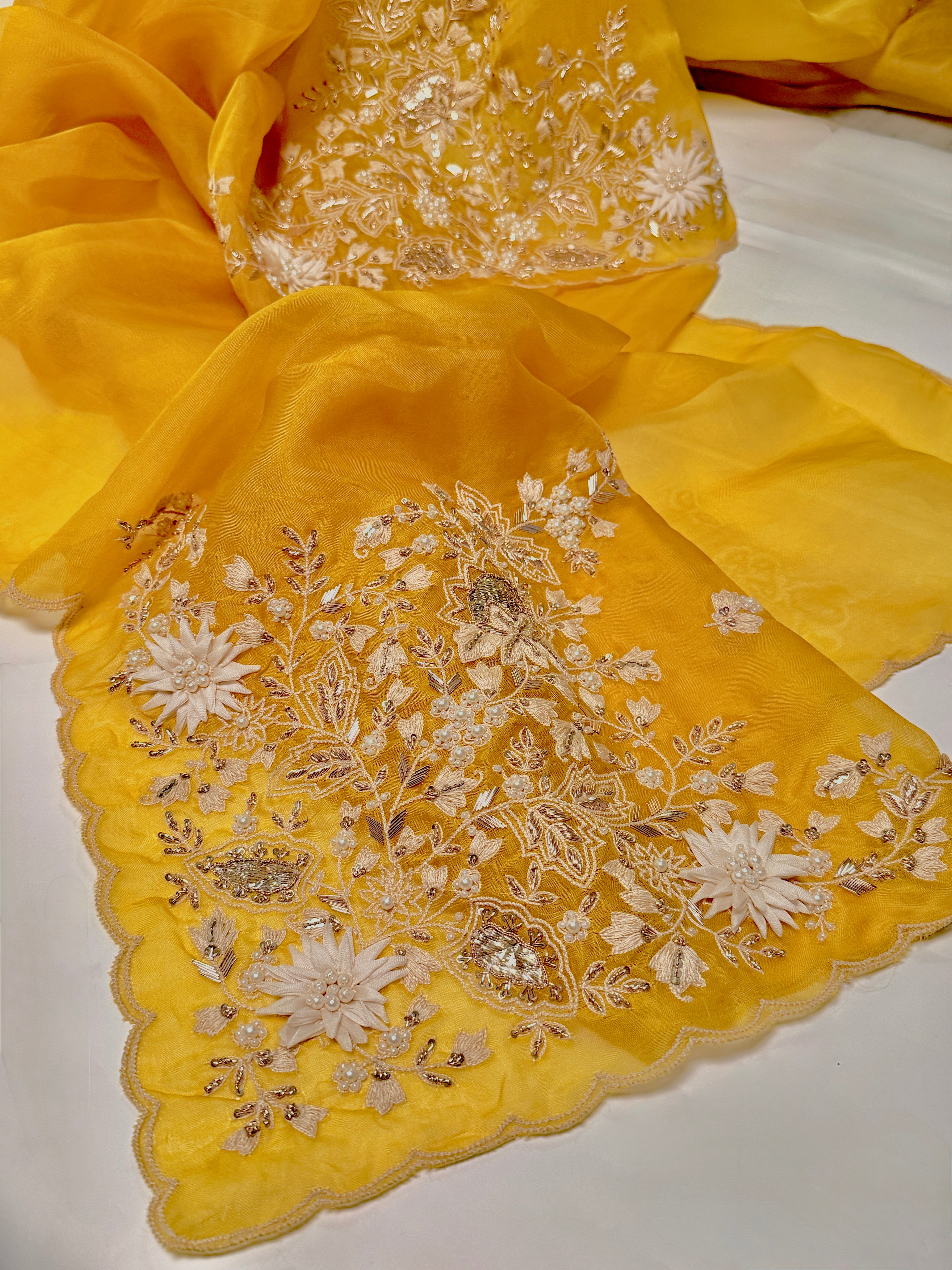 Sunshine Mukaish pure organza
