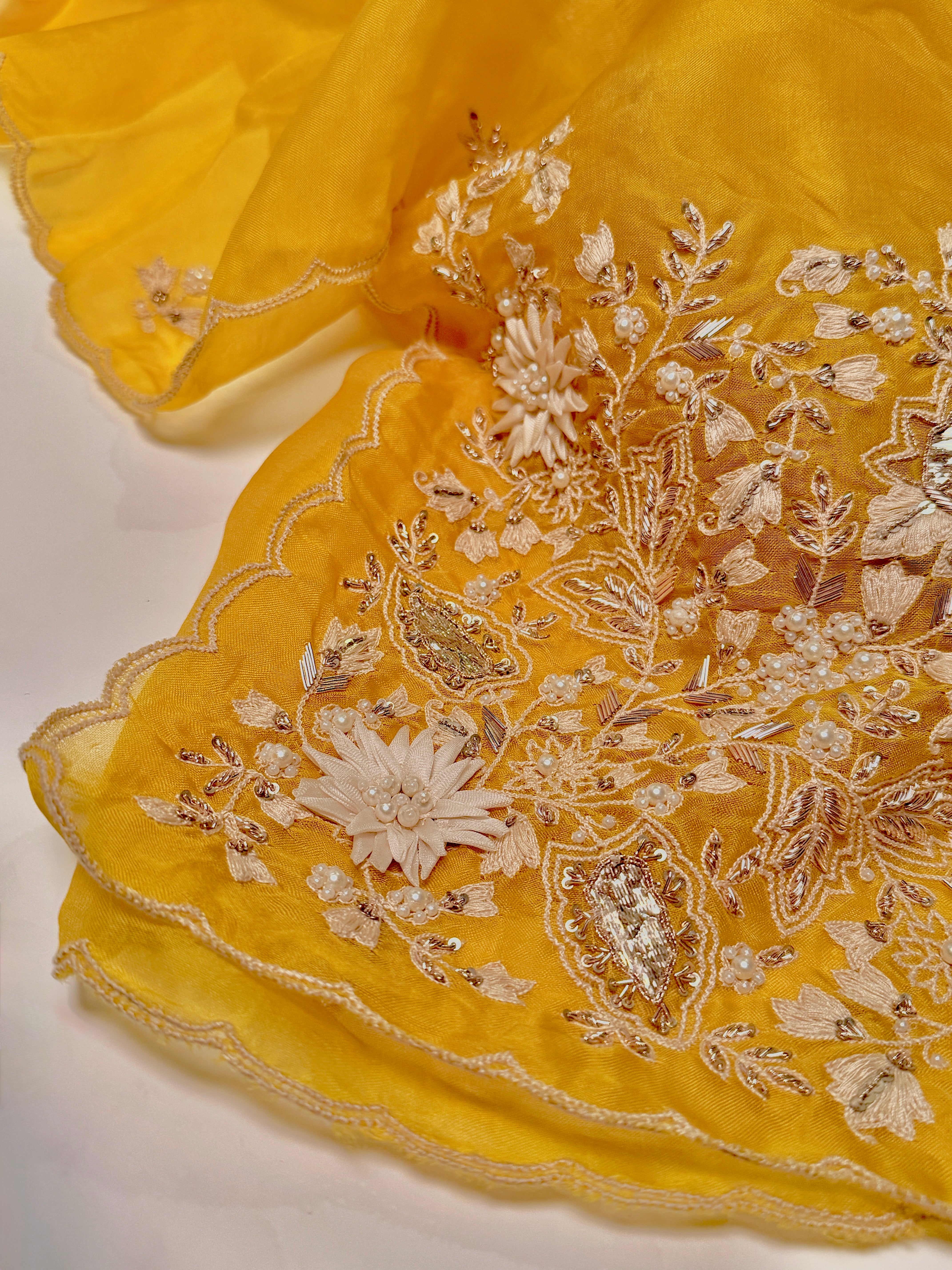 Sunshine Mukaish pure organza