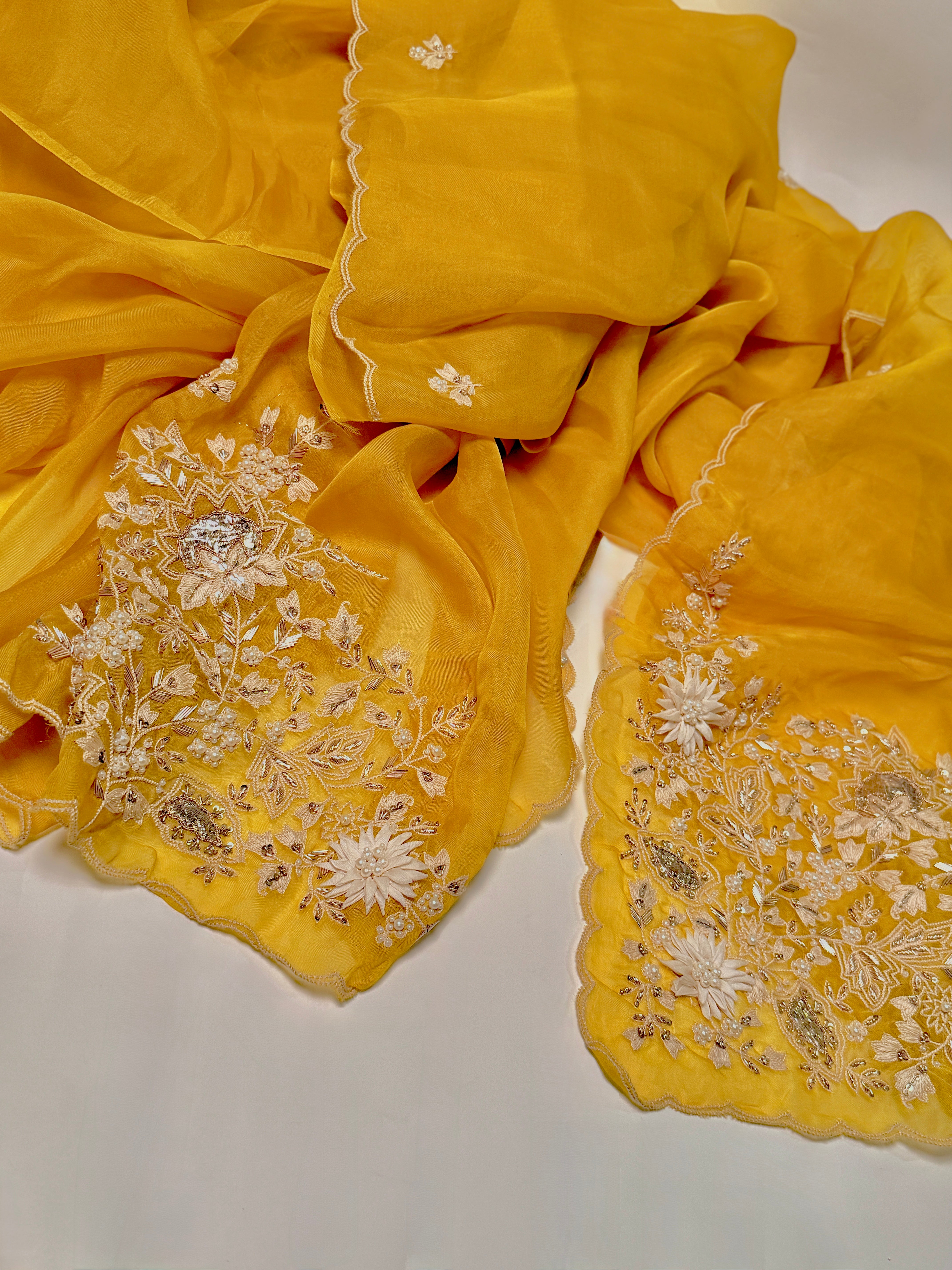 Sunshine Mukaish pure organza