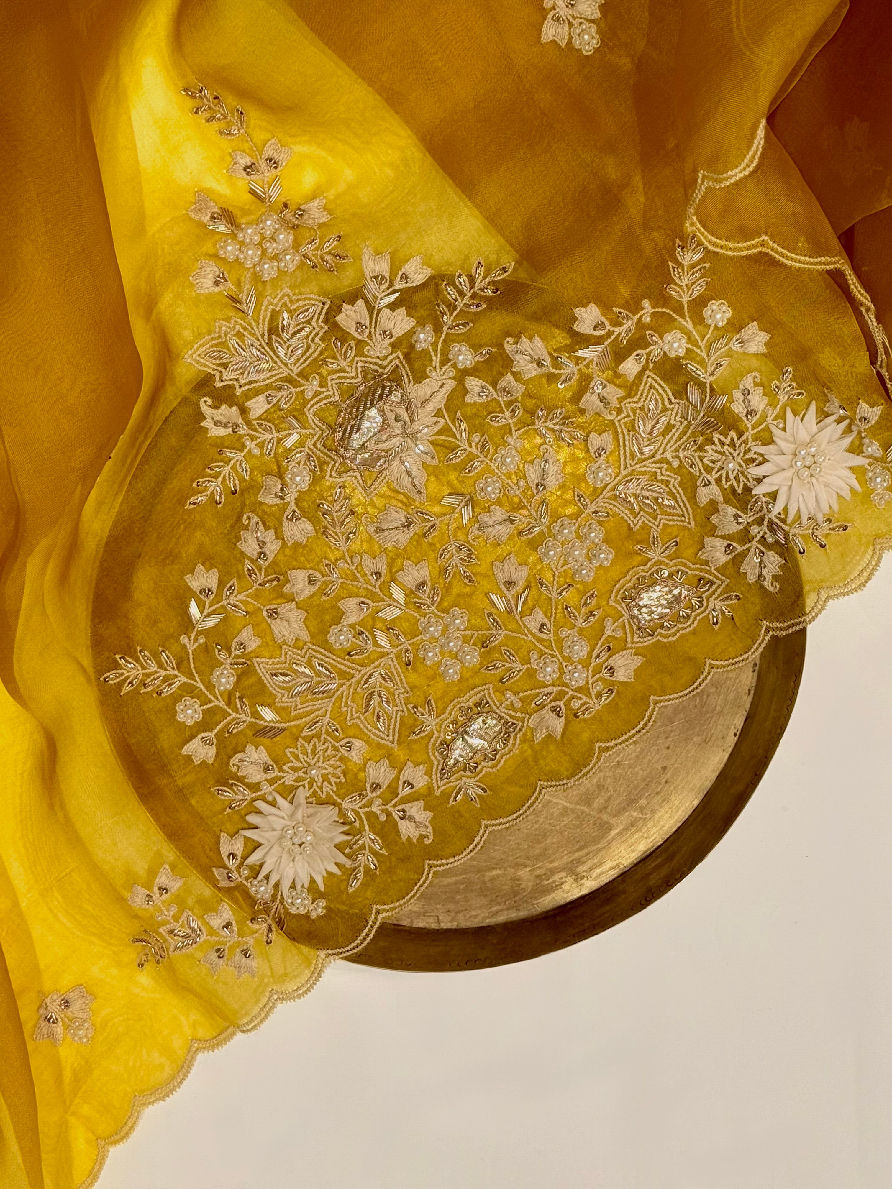 Sunshine Mukaish pure organza