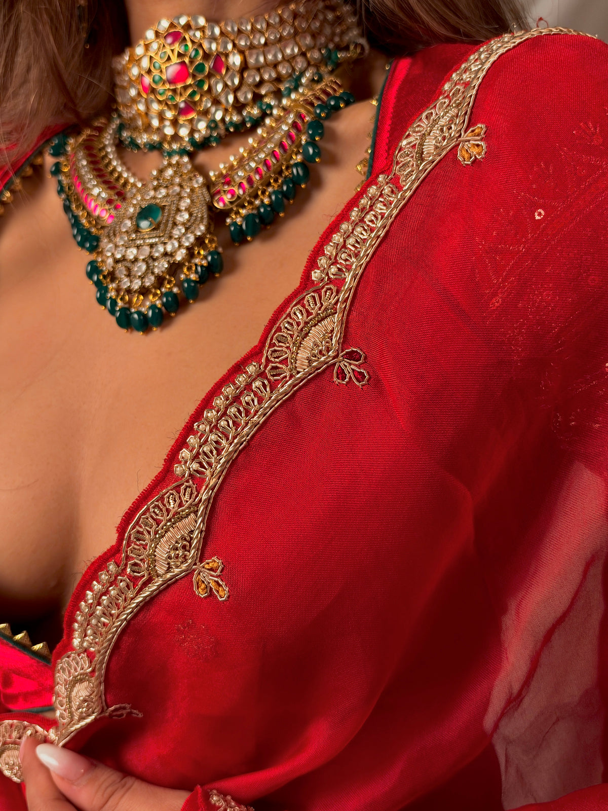 Laal Ishq zardosi kora Banarasi saree