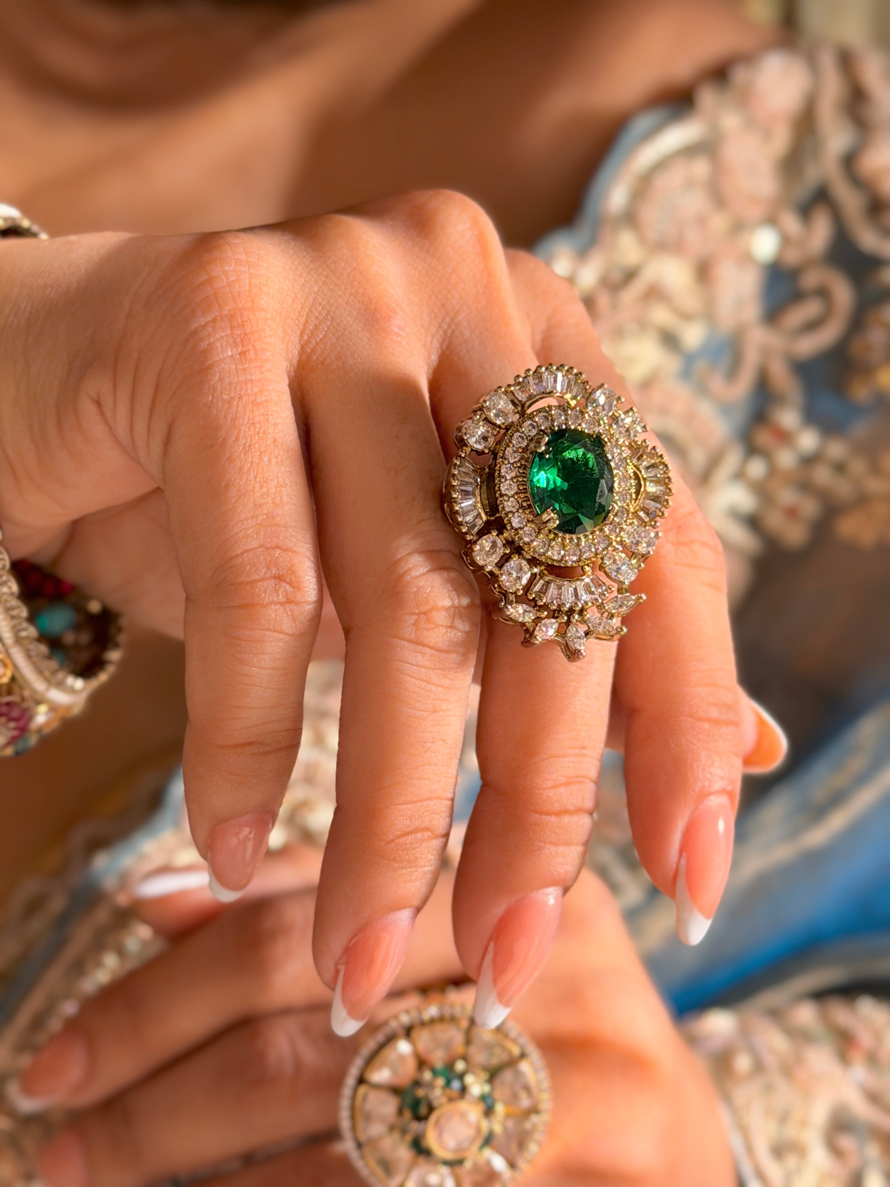 Emerald Opulence Ring - Elizabeth