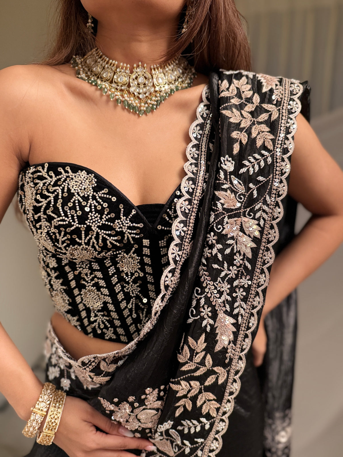 Obsidian Black Sequine Corset