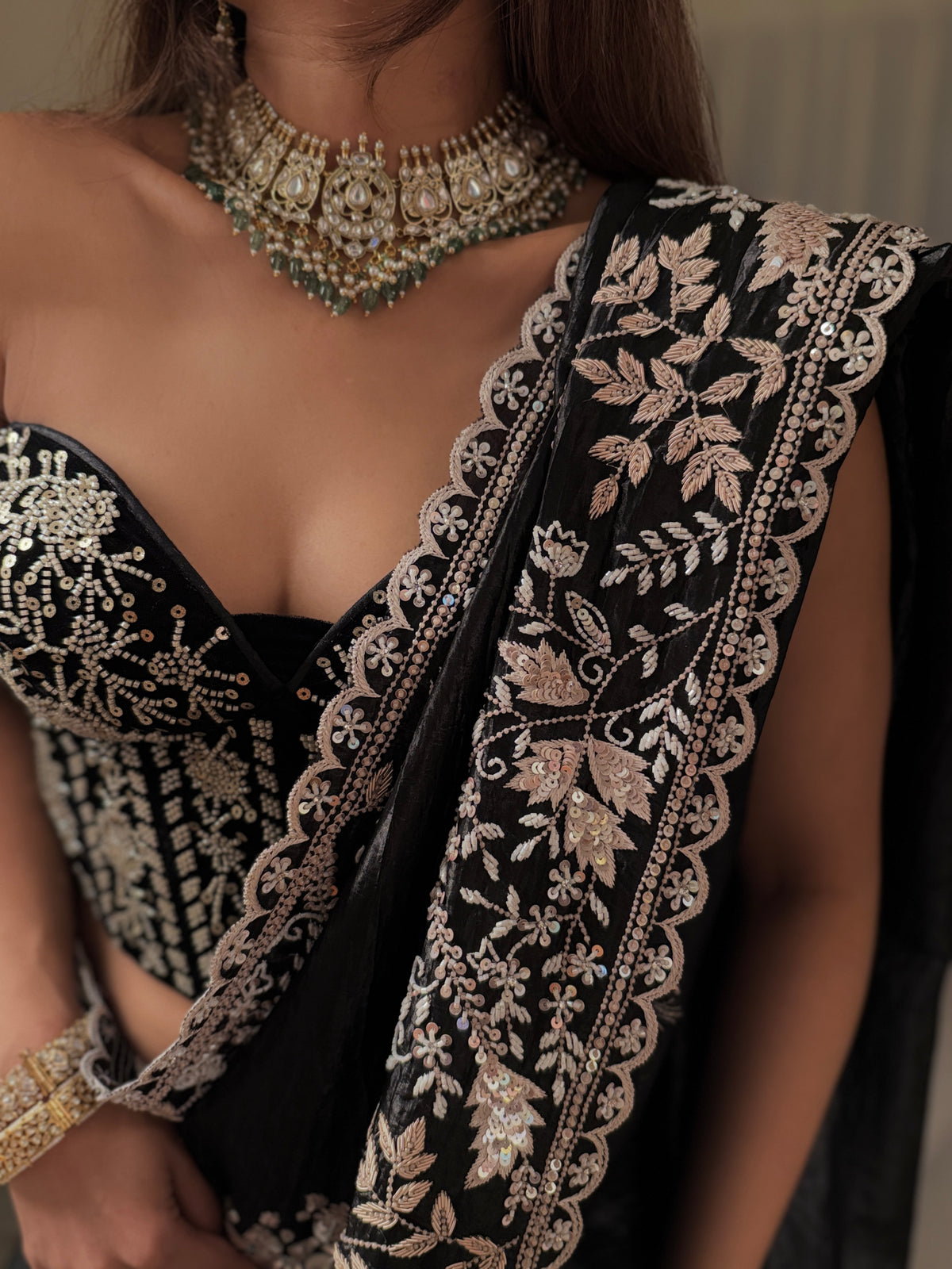 Obsidian Black Sequine Corset