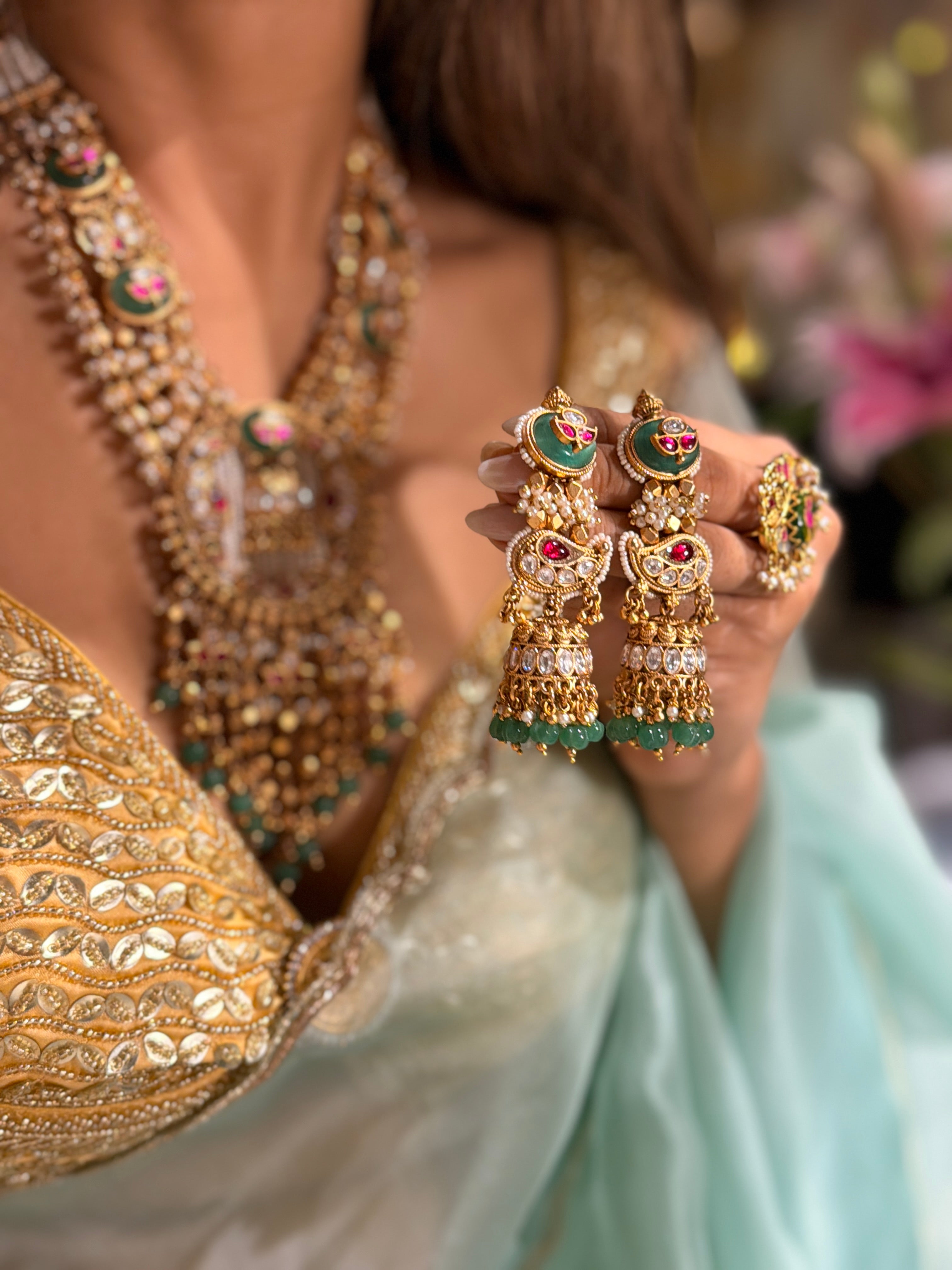 Tvesha gold plated Rajwadi Necklace