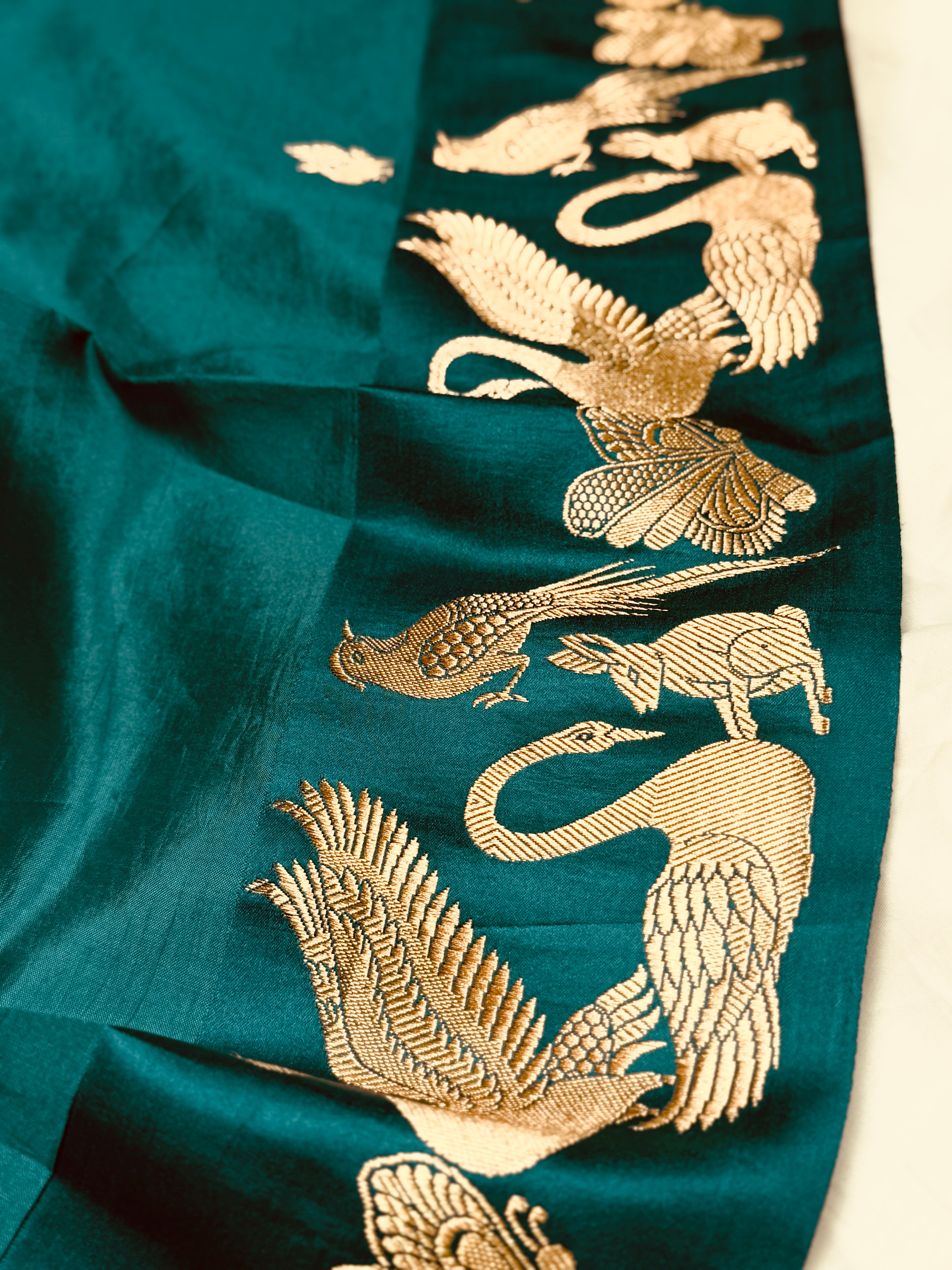 Mango swan silk Saree