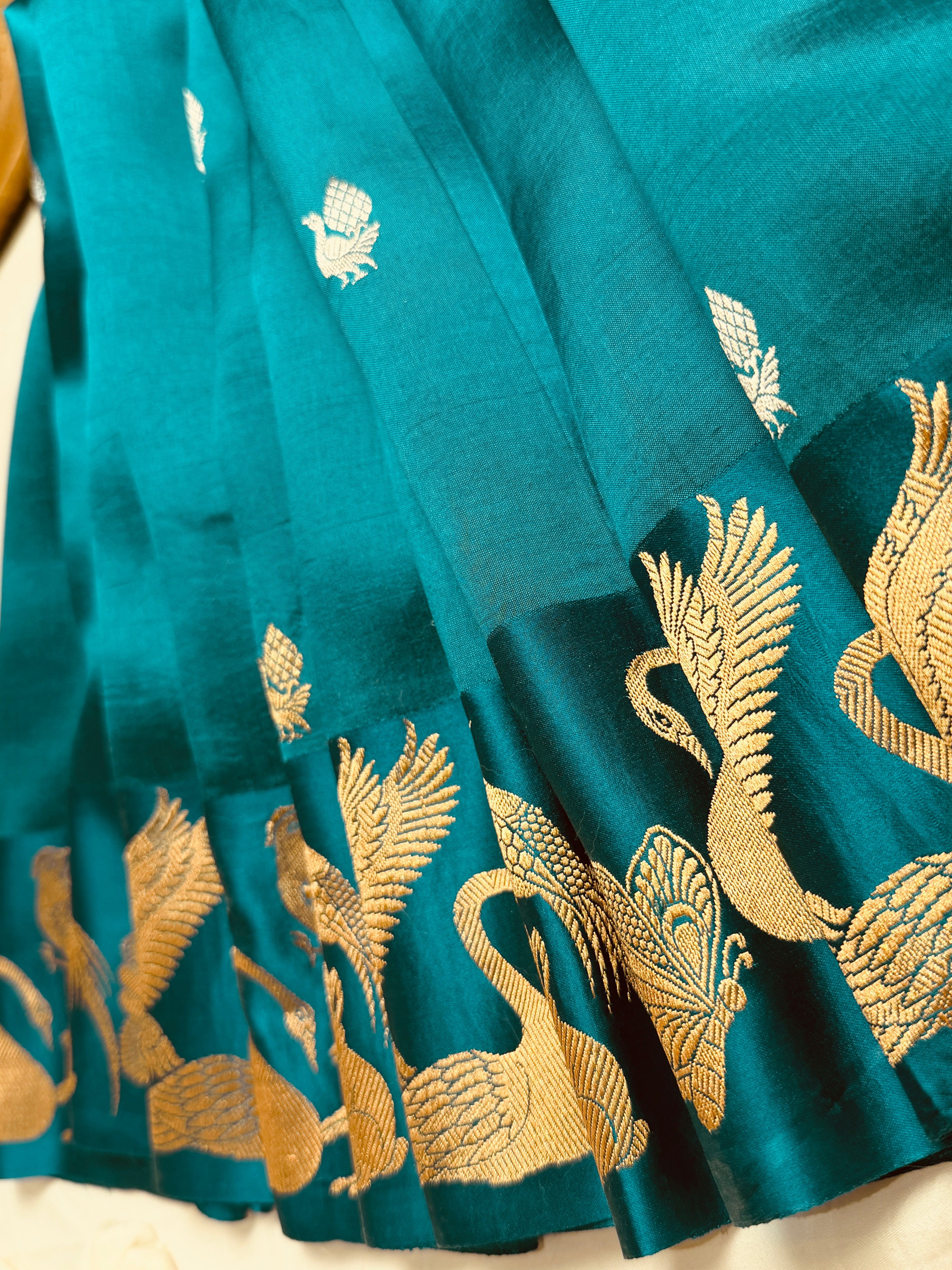Mango swan silk Saree