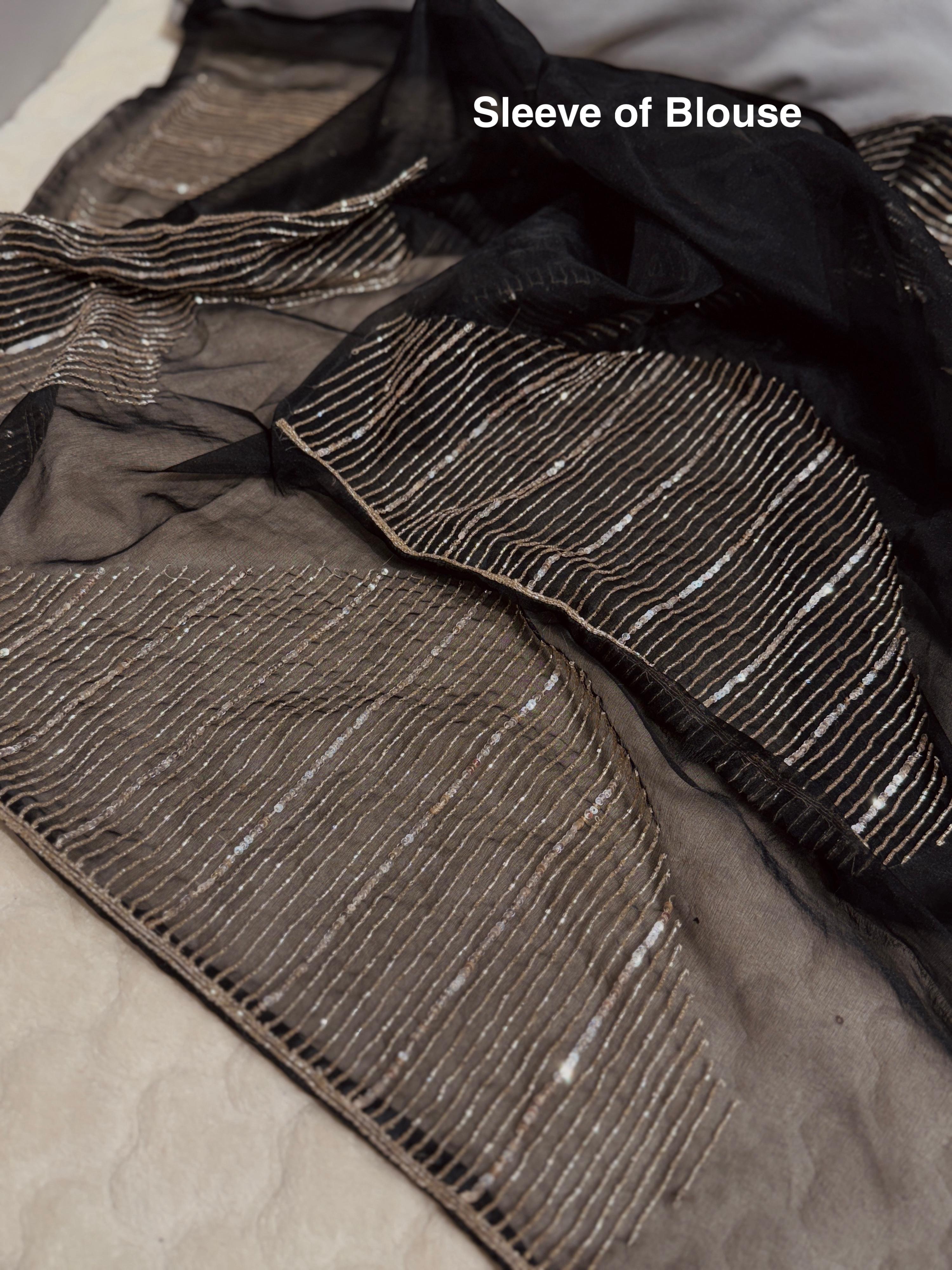 Midnight Black Galaxy Saree