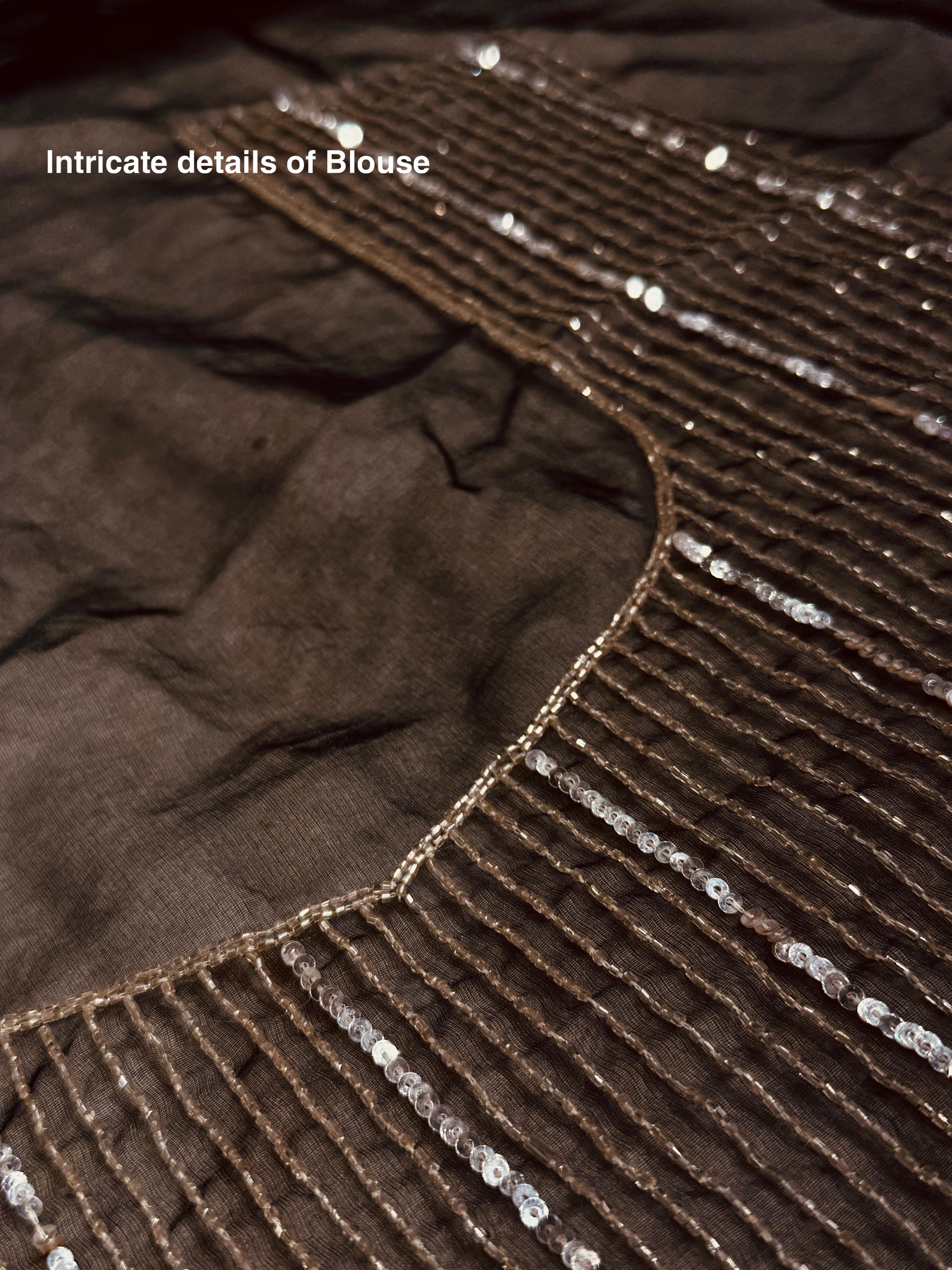 Midnight Black Galaxy Saree