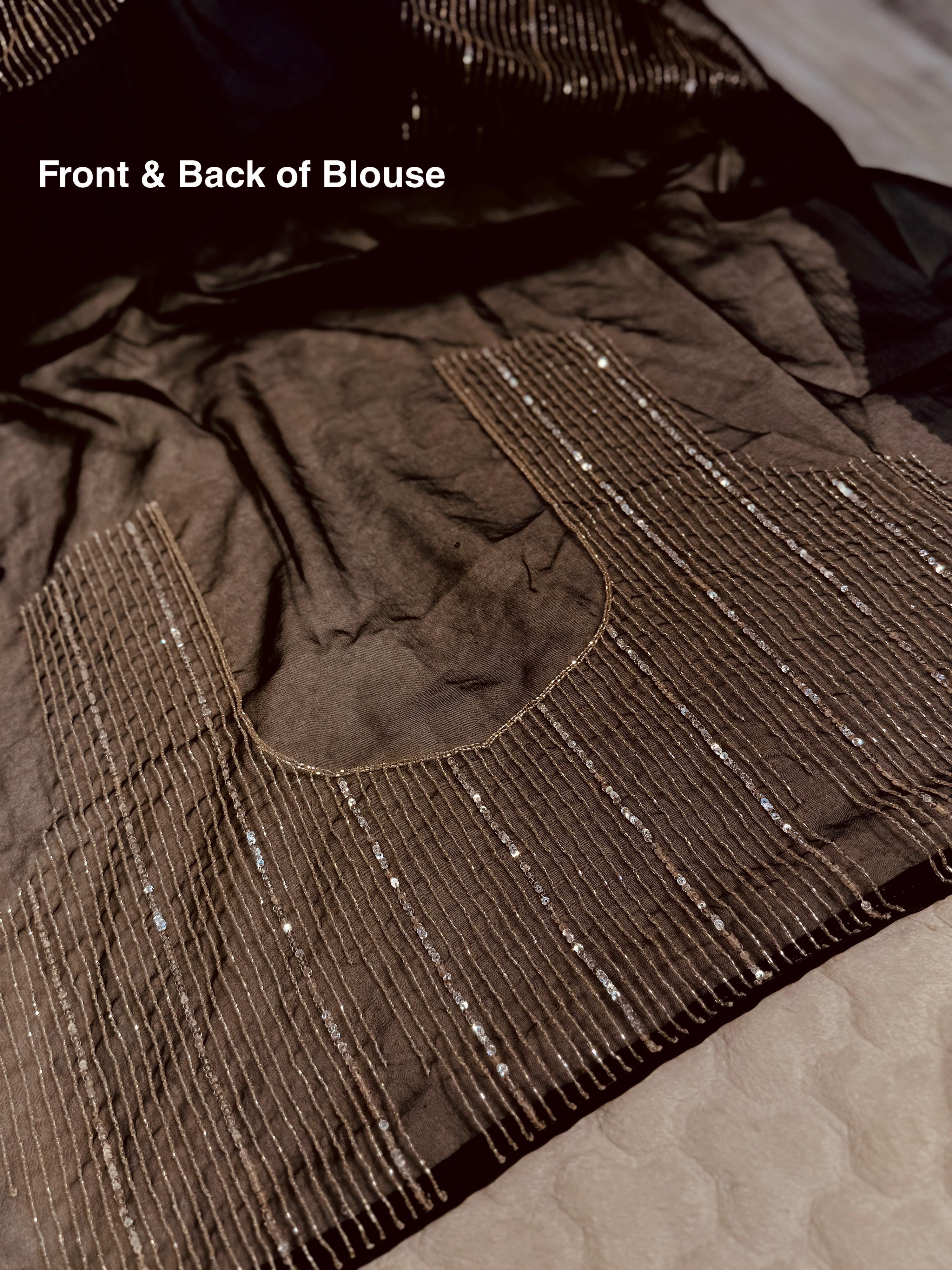 Midnight Black Galaxy Saree