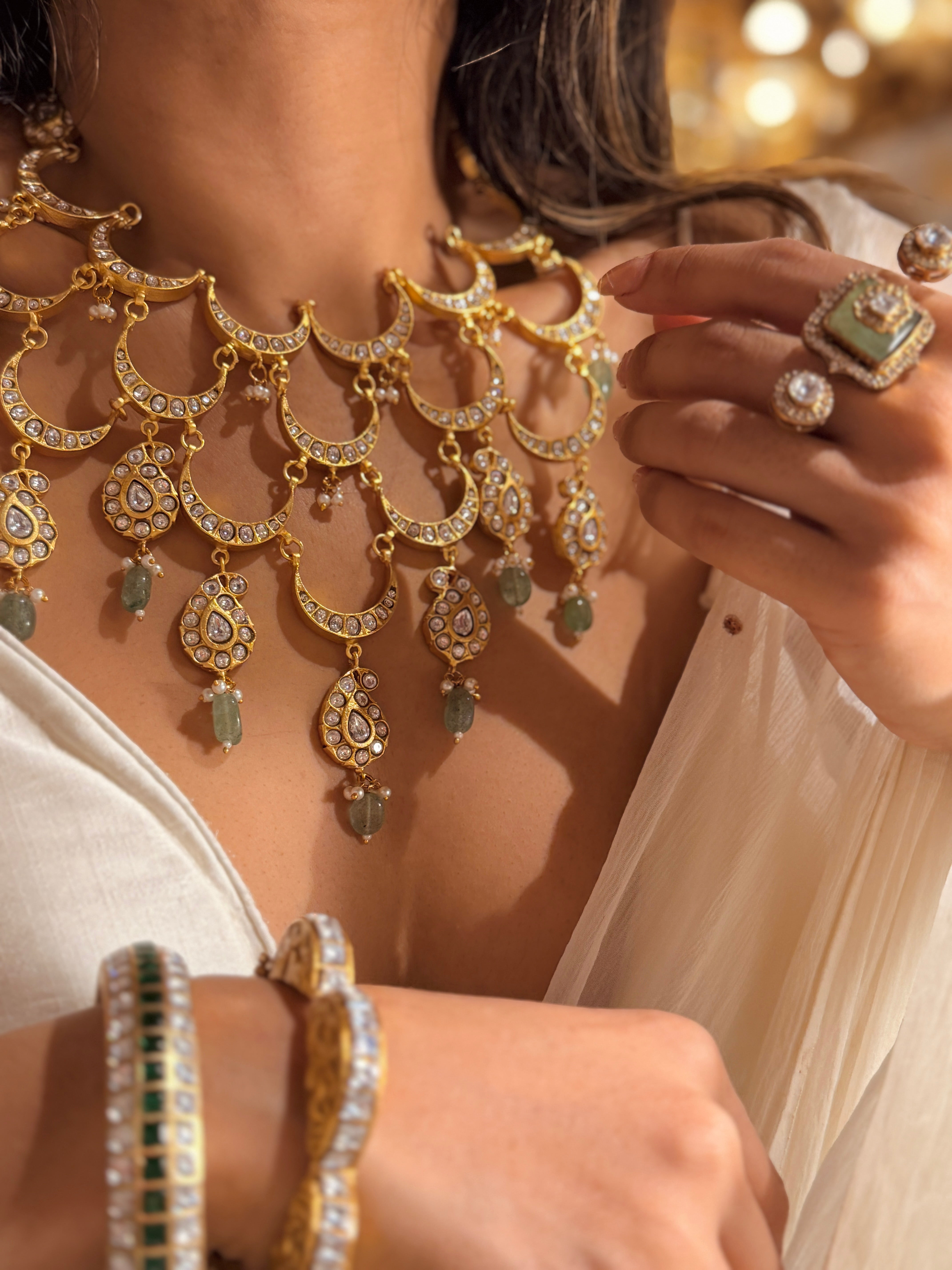 Crescent cascade Necklace