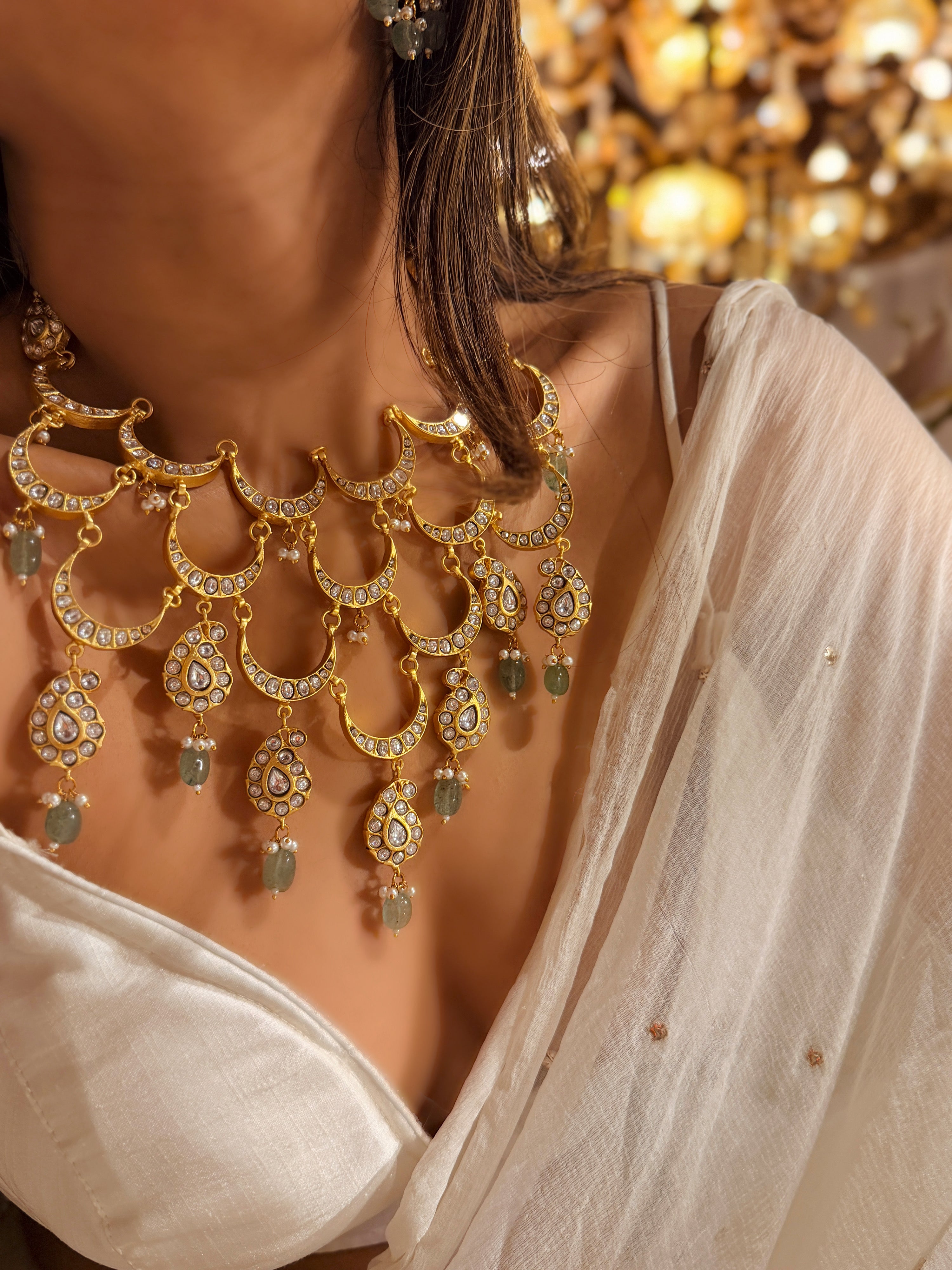 Crescent cascade Necklace