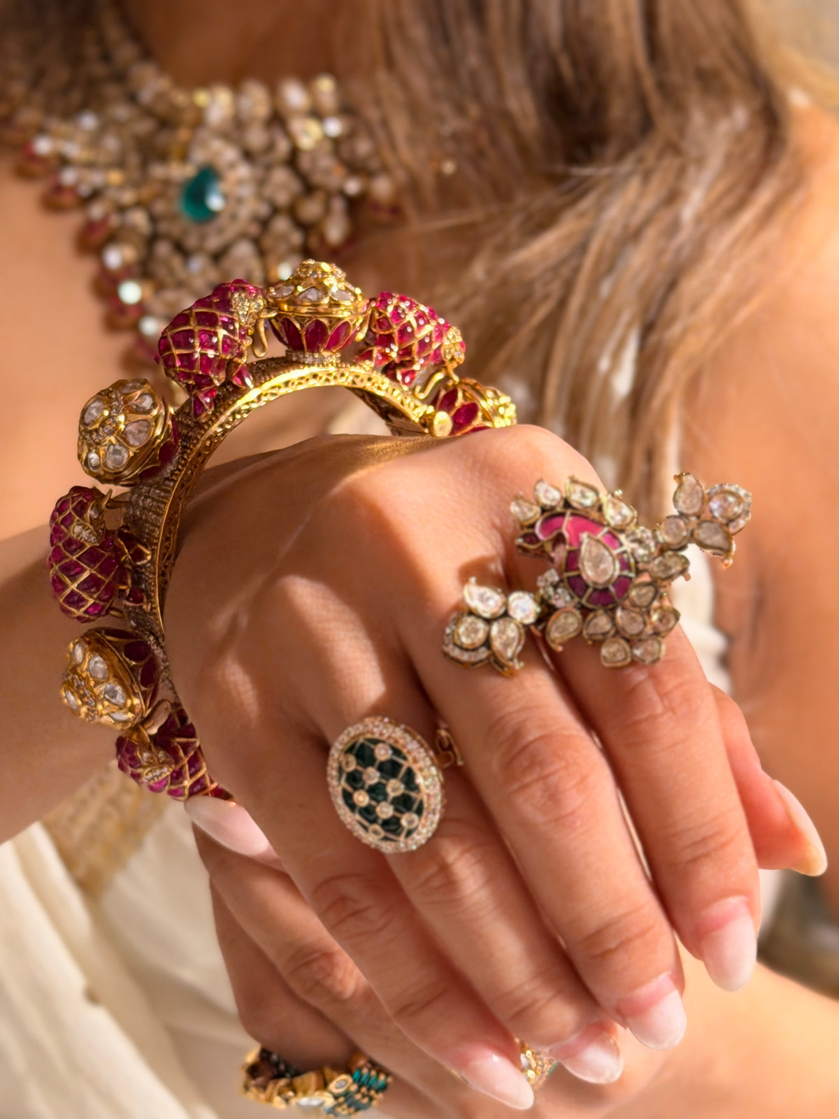Mihika Ruby Gold Polki Bangle