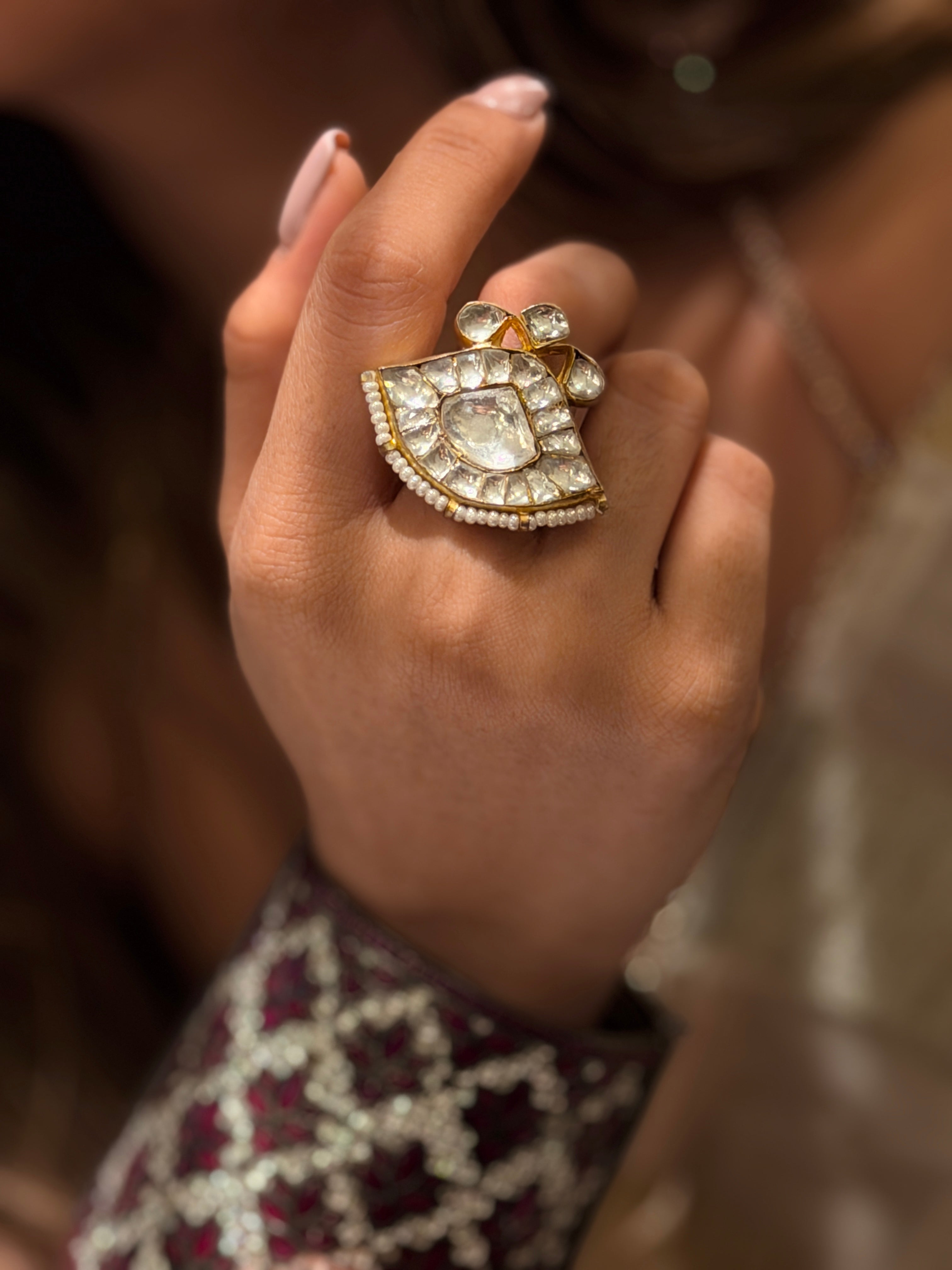 Tridha Kundan Ring