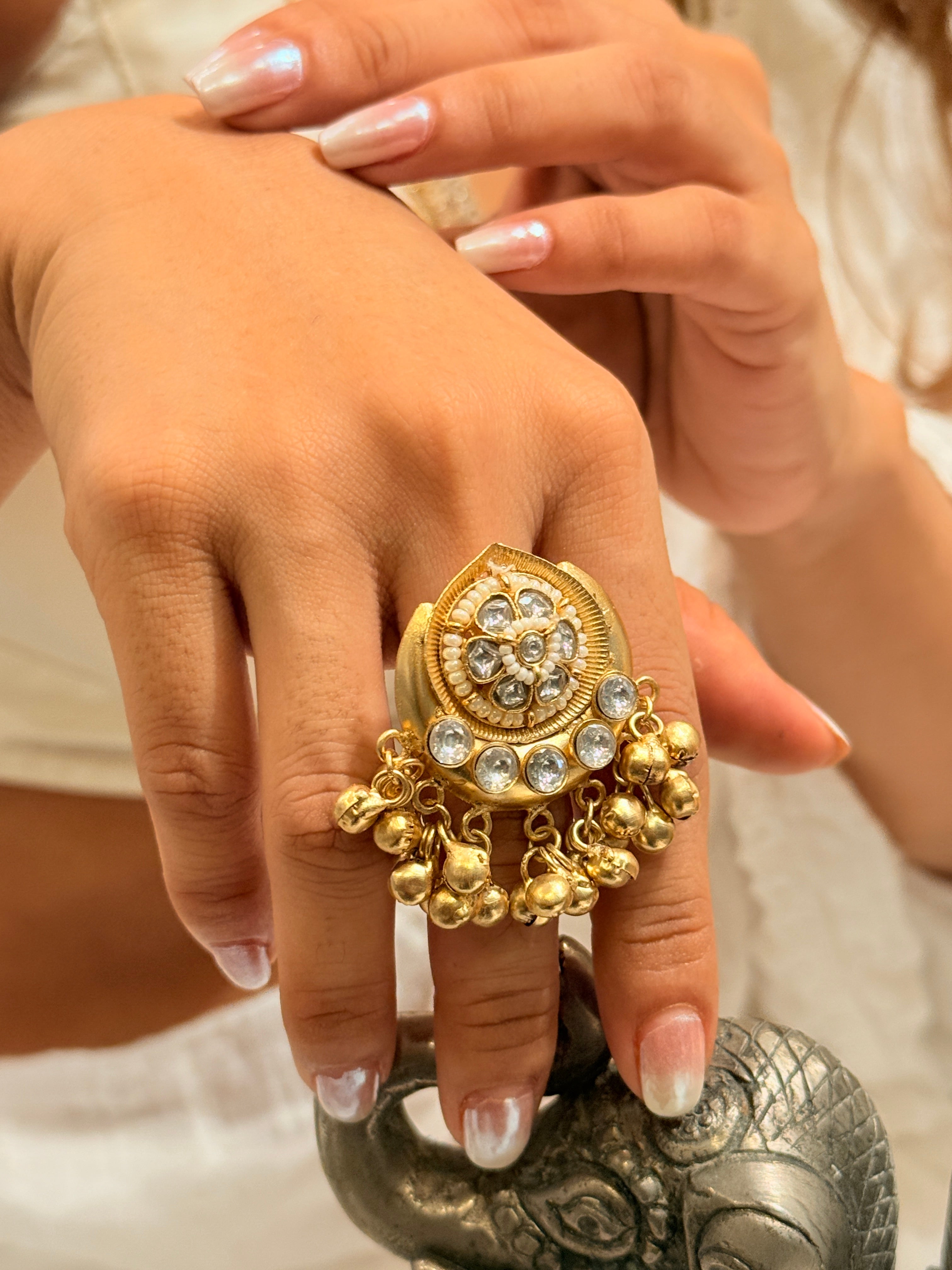 Polki Ghungroo Ring