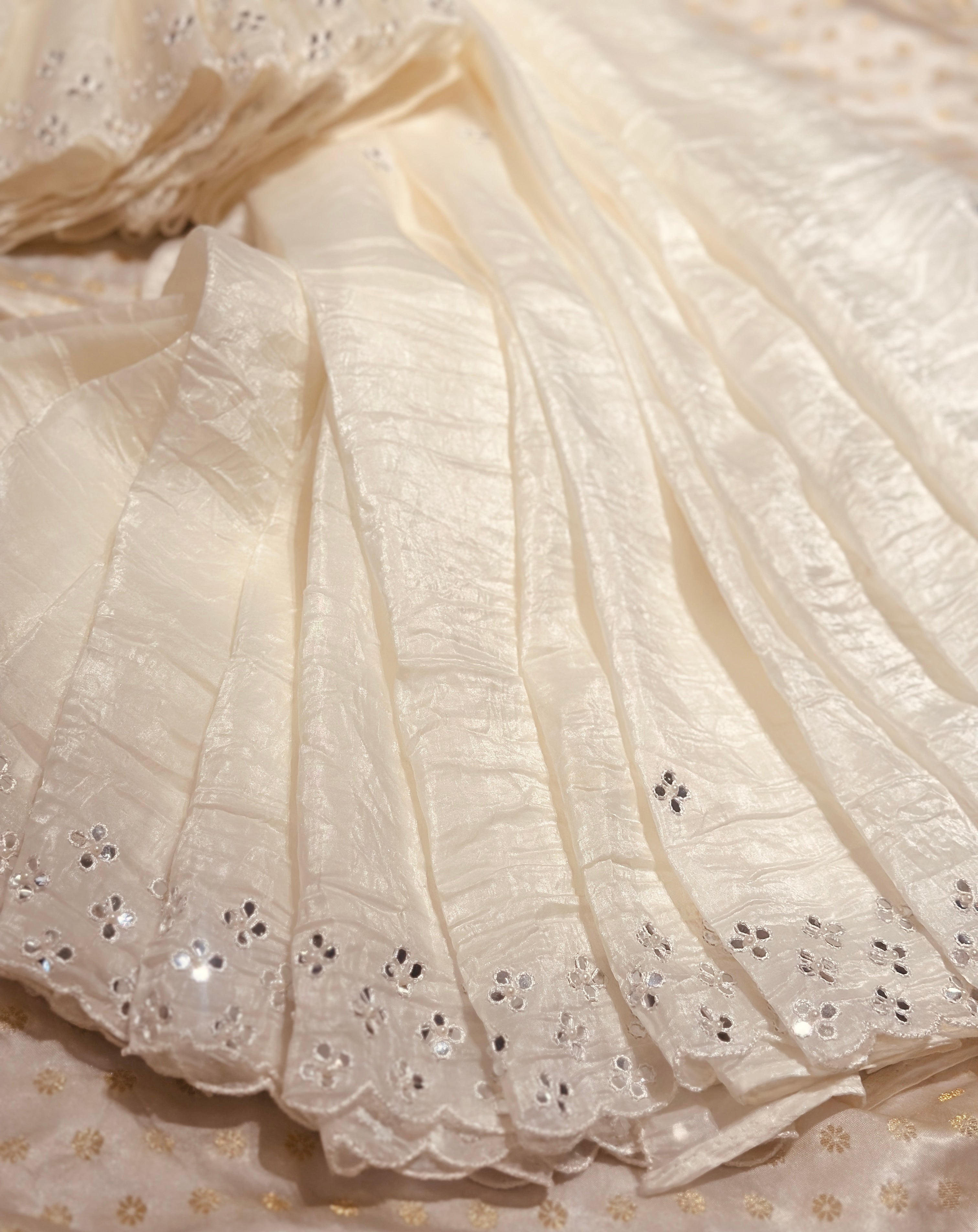 Shubhra Mirror work saree