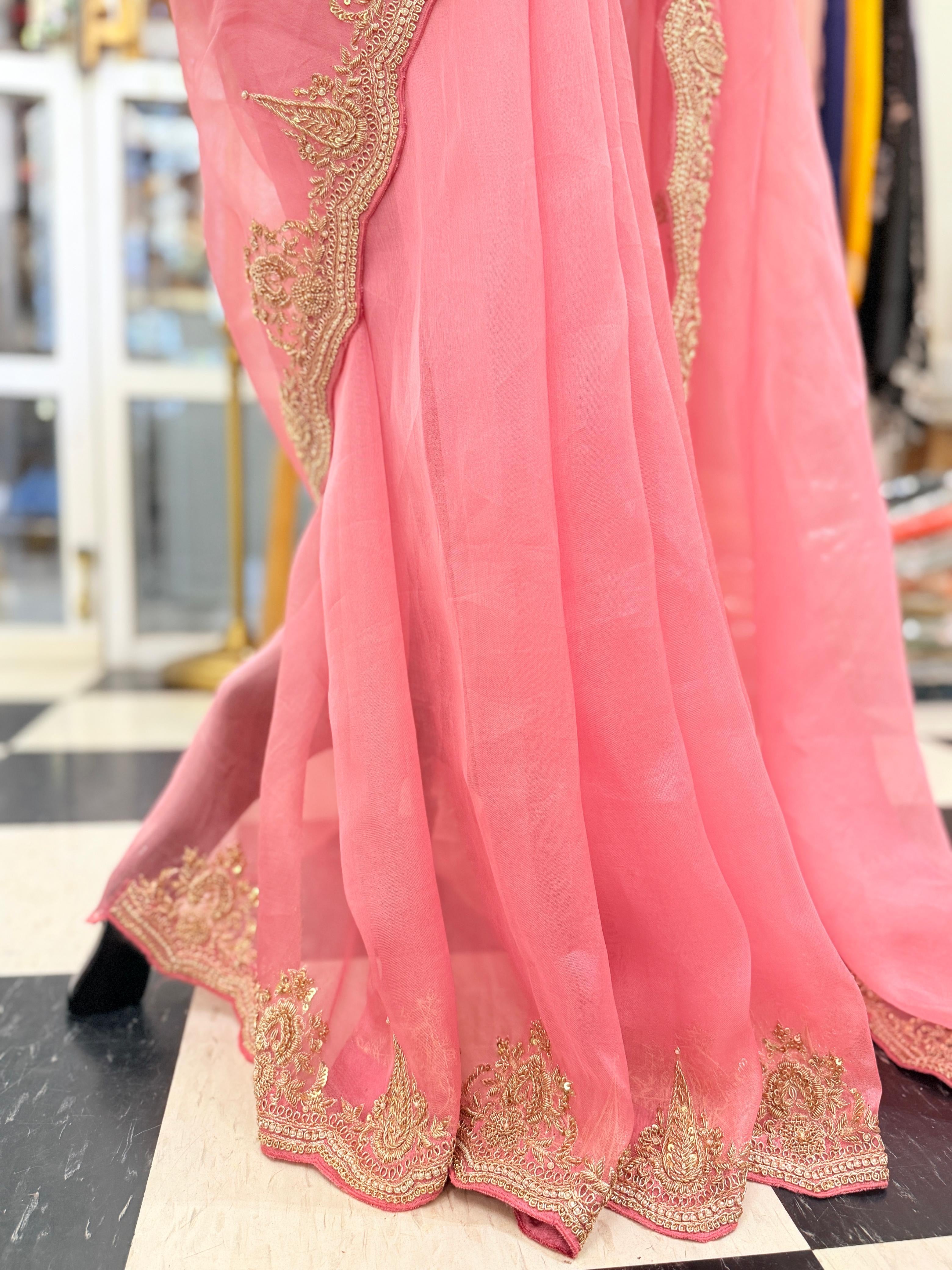 Blush Pink Kora Banarasi