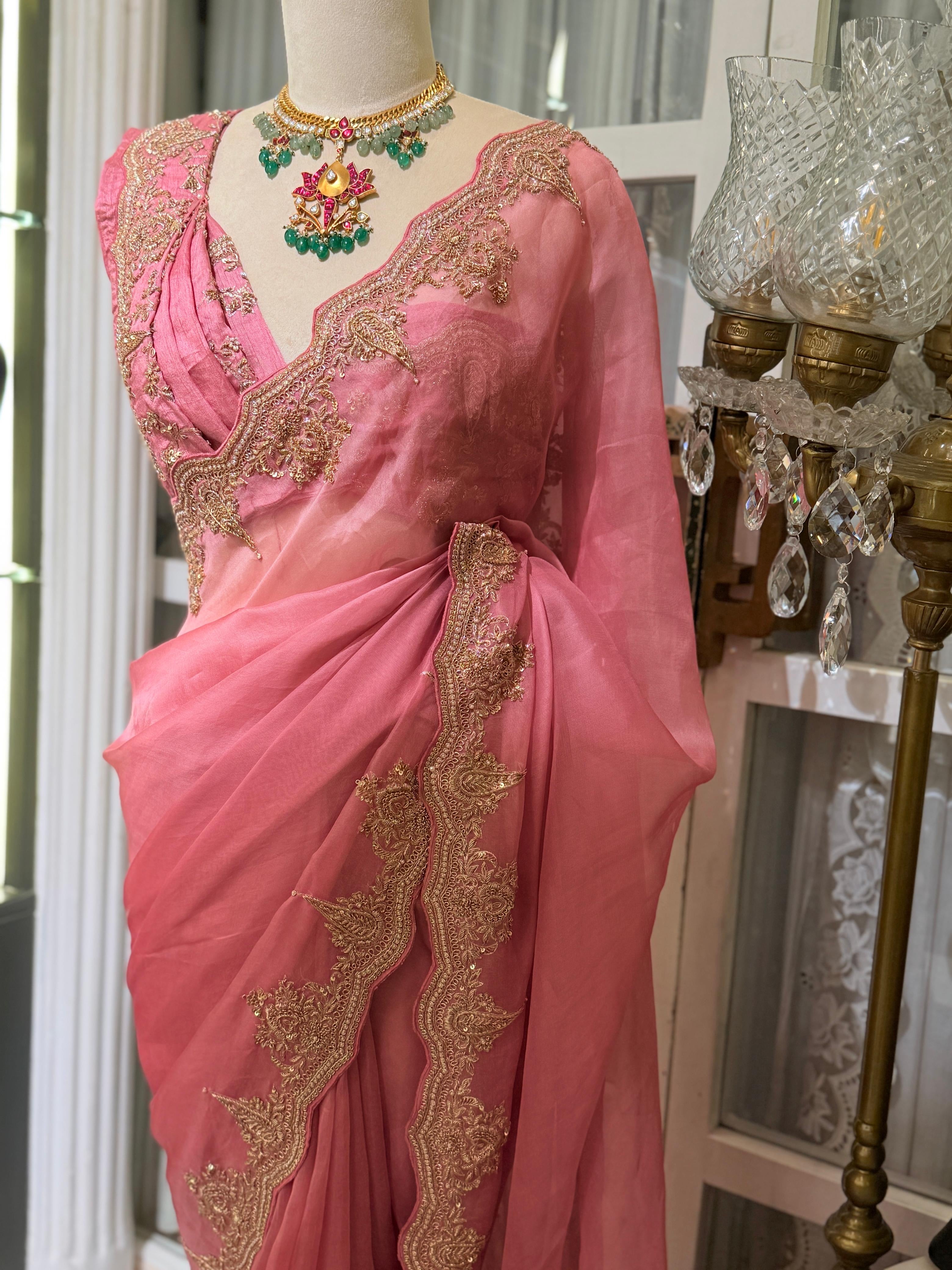 Blush Pink Kora Banarasi