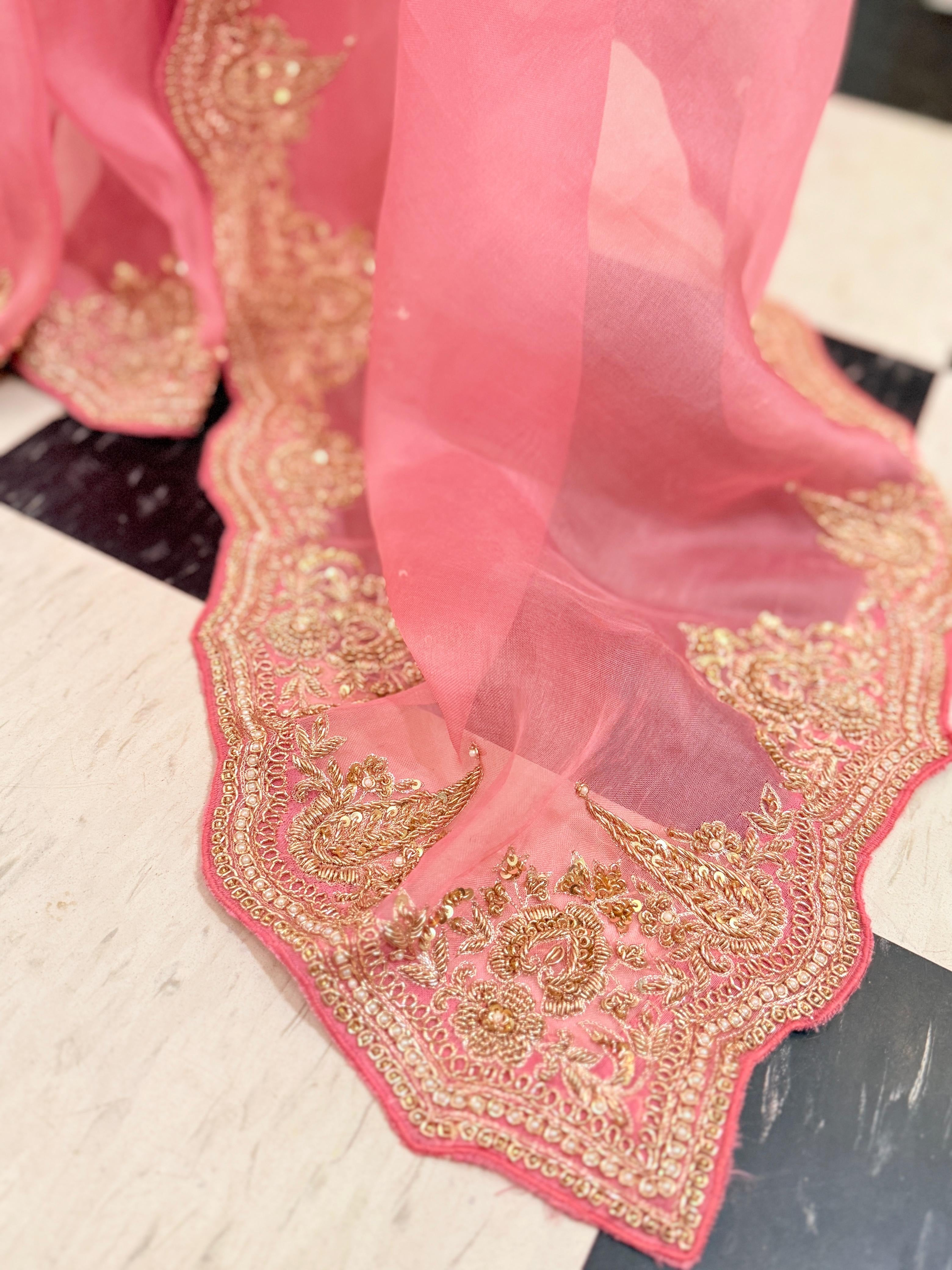 Blush Pink Kora Banarasi