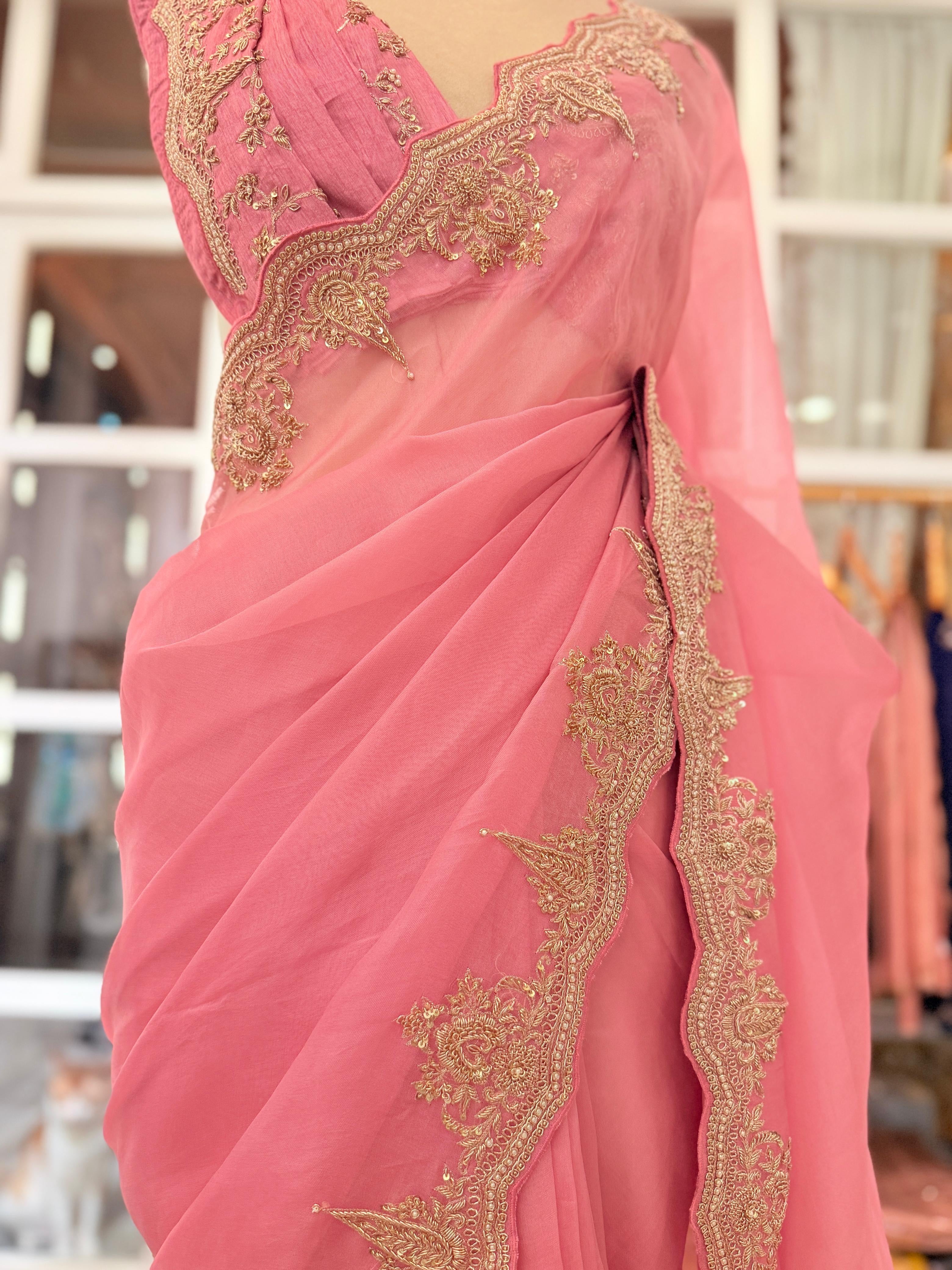 Blush Pink Kora Banarasi