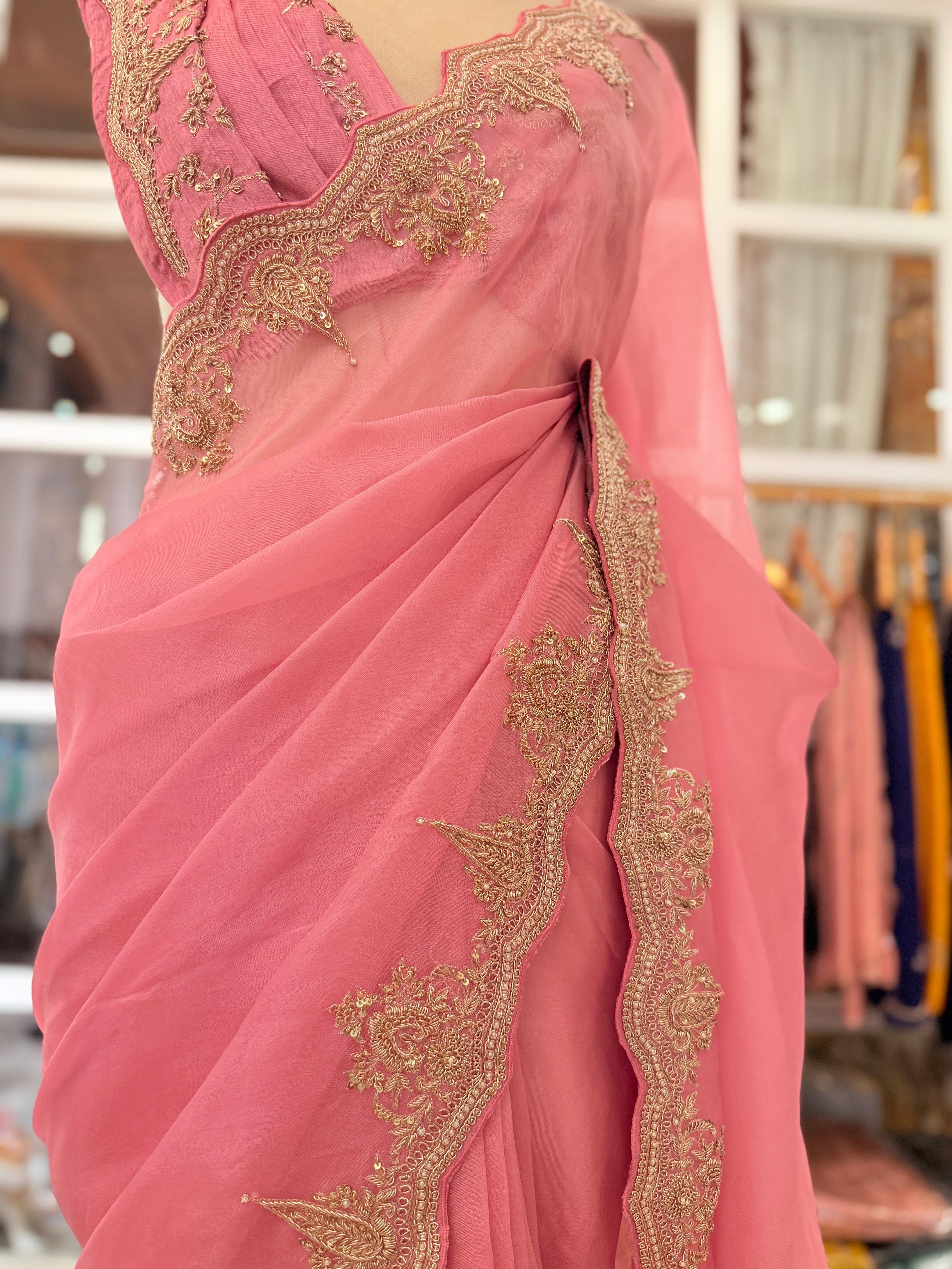 Blush Pink Kora Banarasi